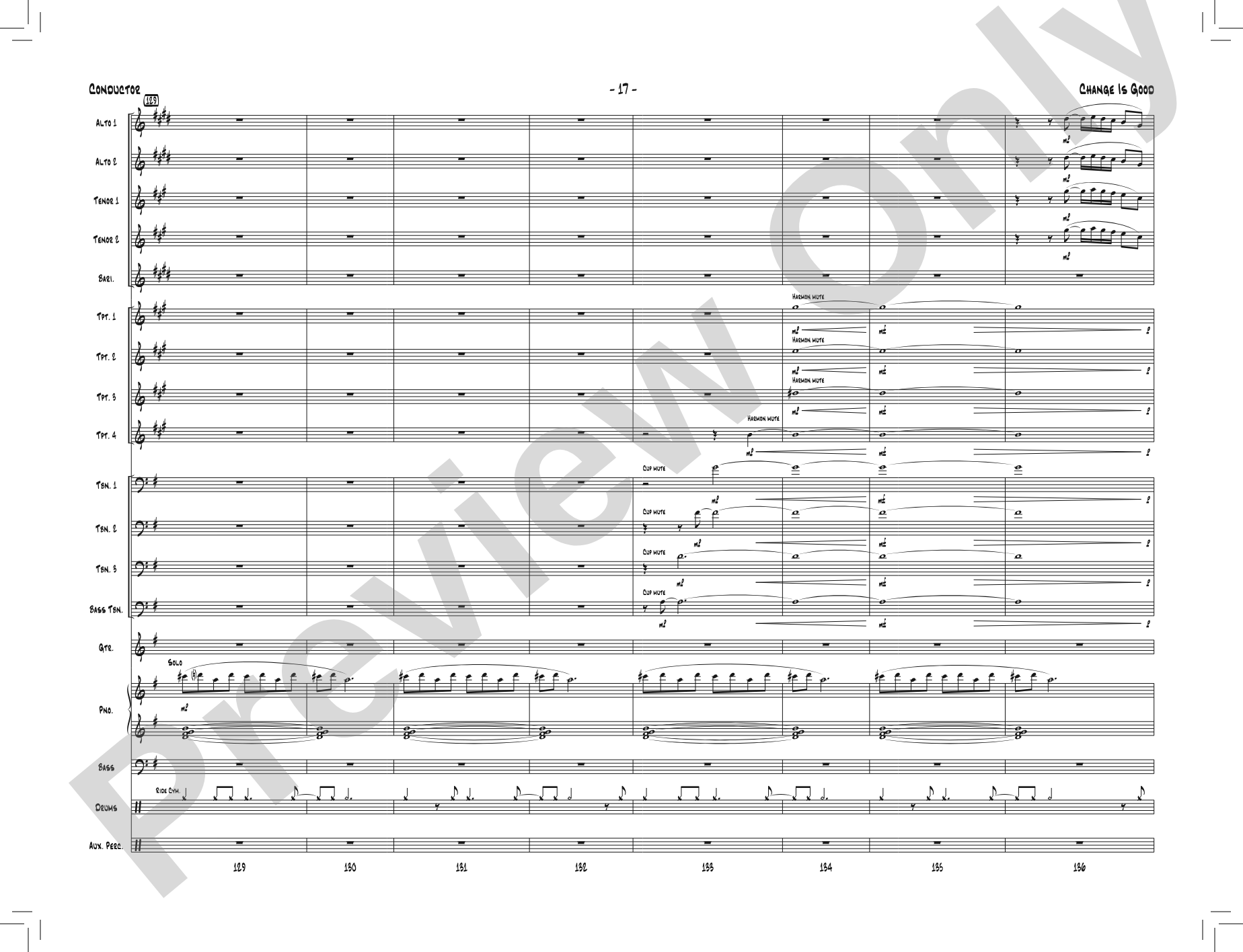Change Is Good: Jazz Ensemble Conductor Score & Parts