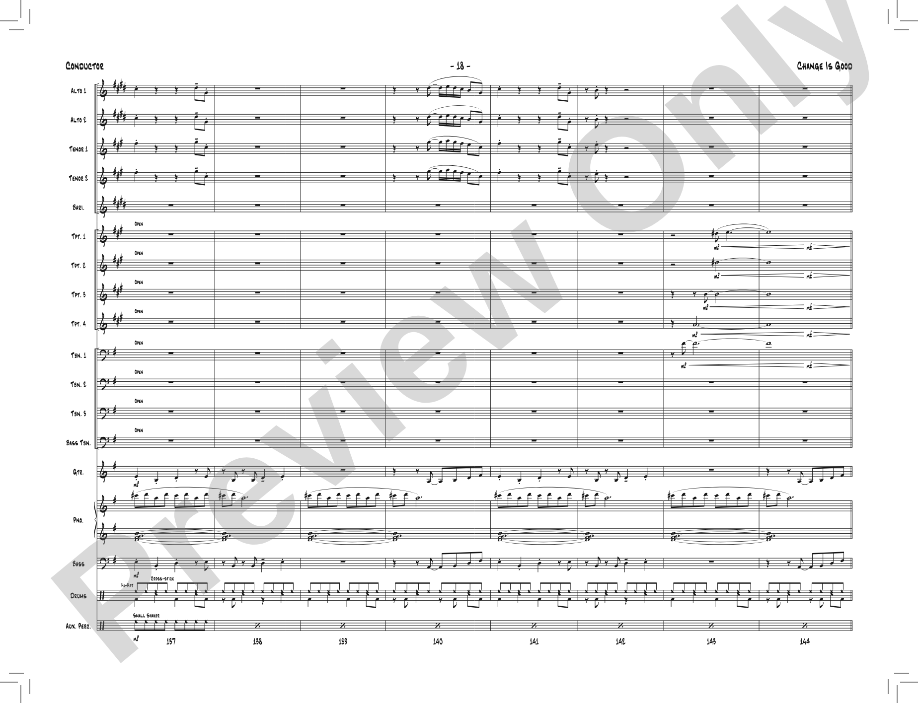 Change Is Good: Jazz Ensemble Conductor Score & Parts