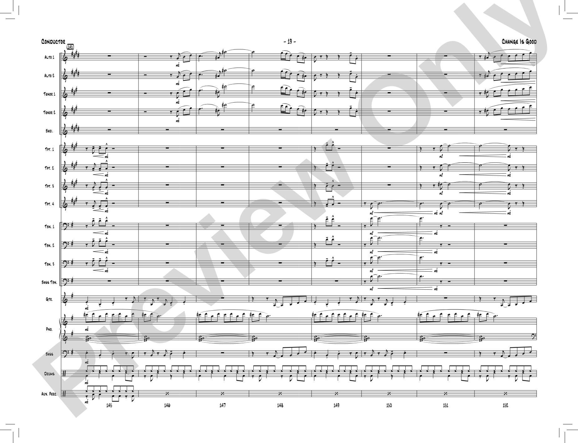 Change Is Good: Jazz Ensemble Conductor Score & Parts
