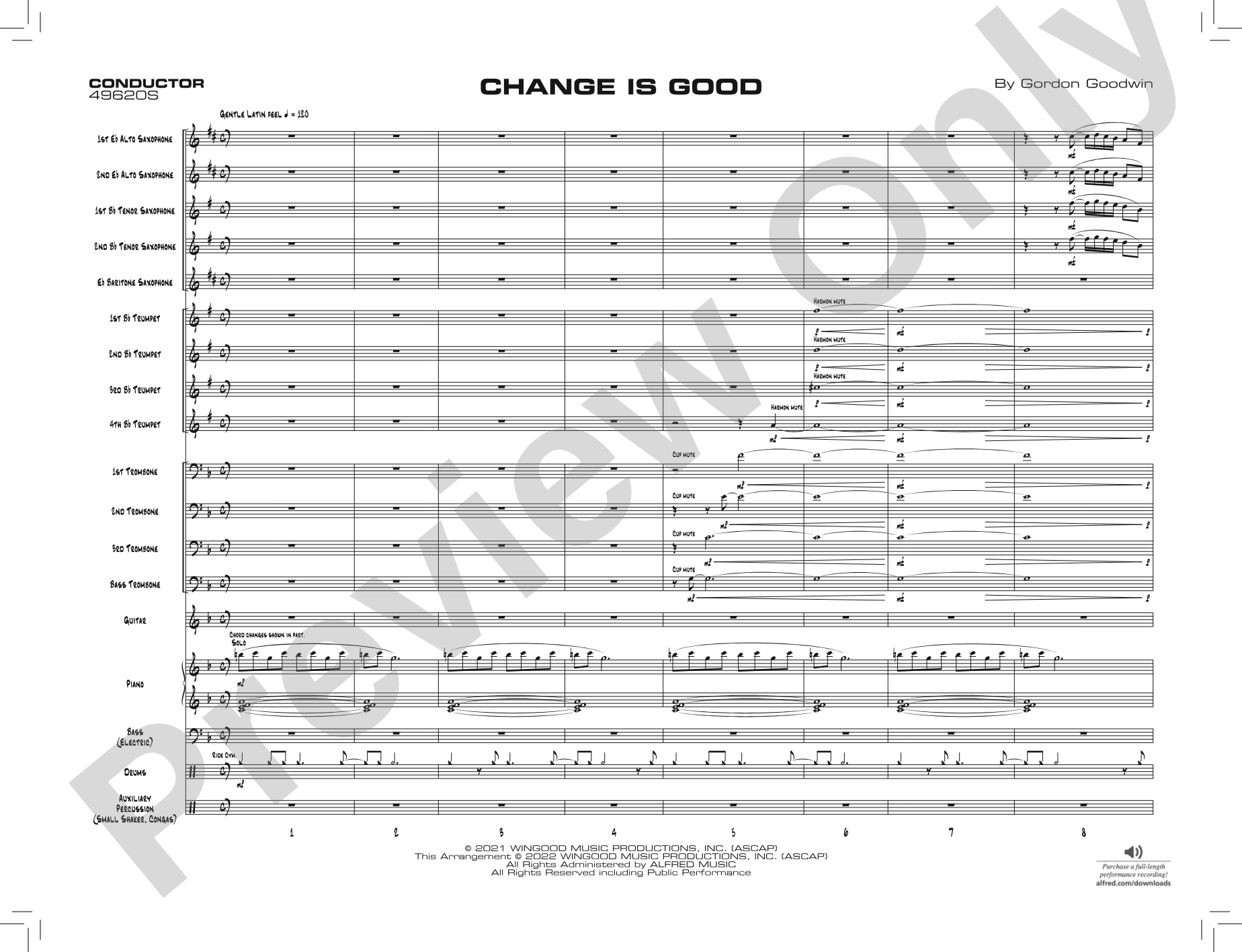 Change Is Good: Jazz Ensemble Conductor Score & Parts