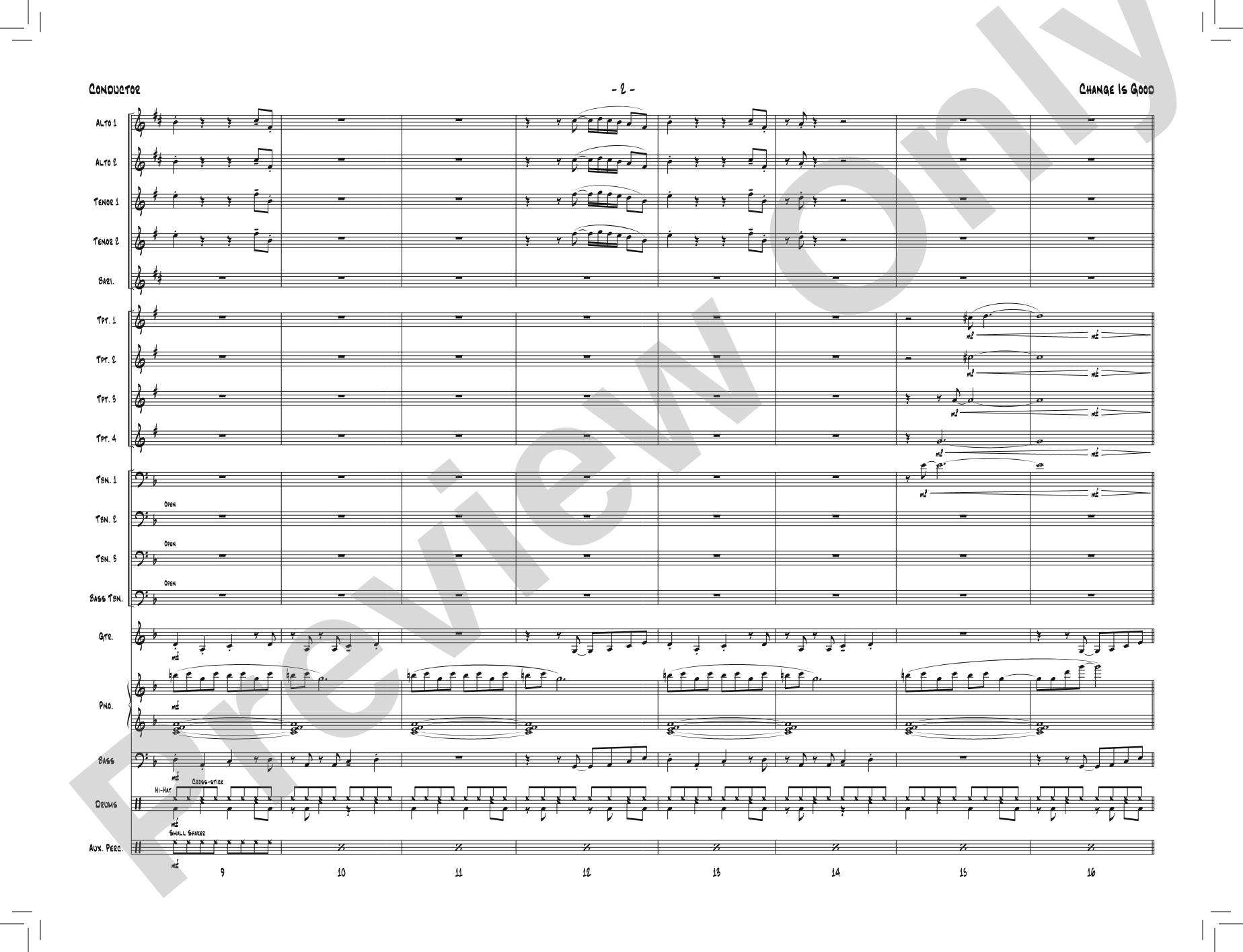 Change Is Good: Jazz Ensemble Conductor Score & Parts