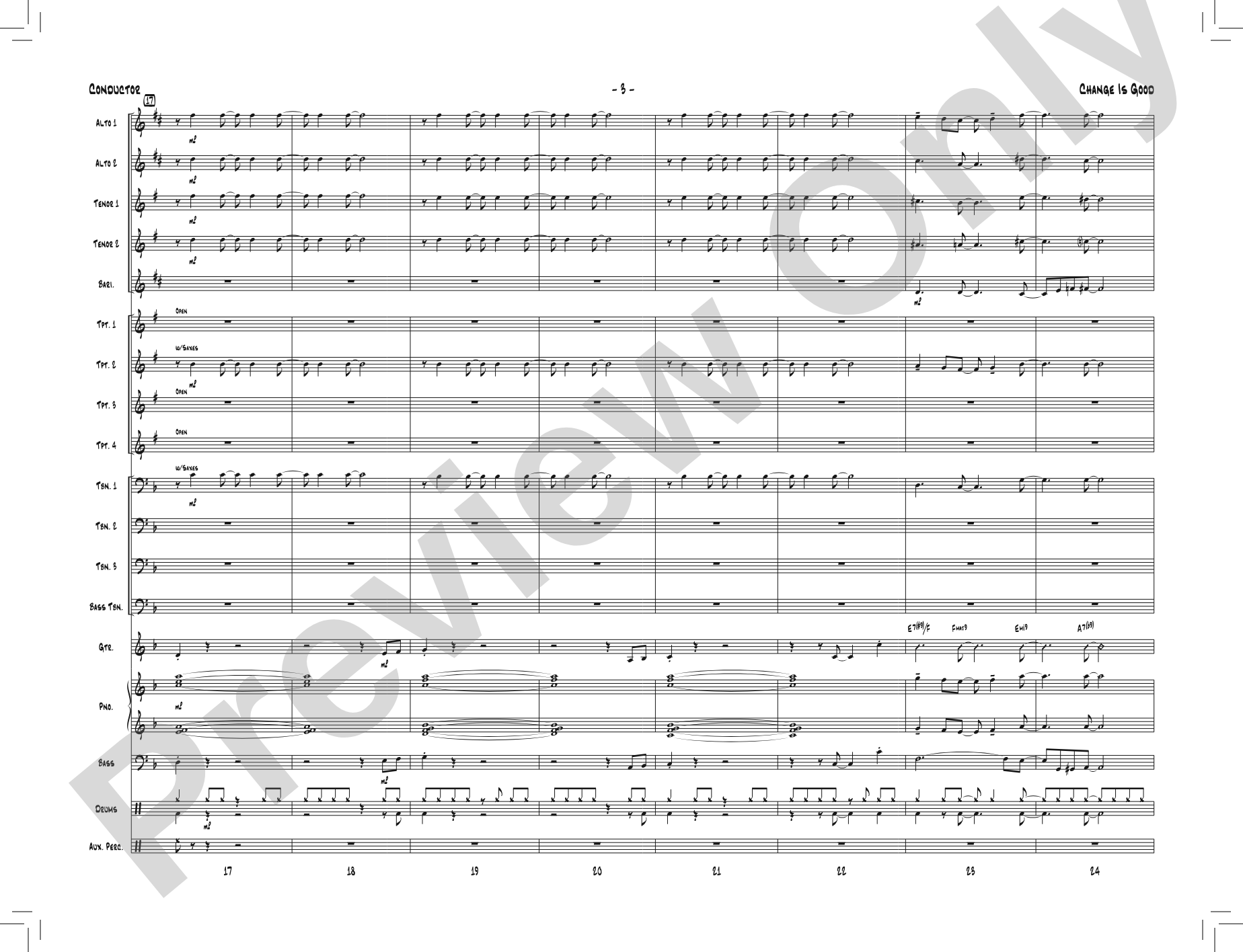 Change Is Good: Jazz Ensemble Conductor Score & Parts