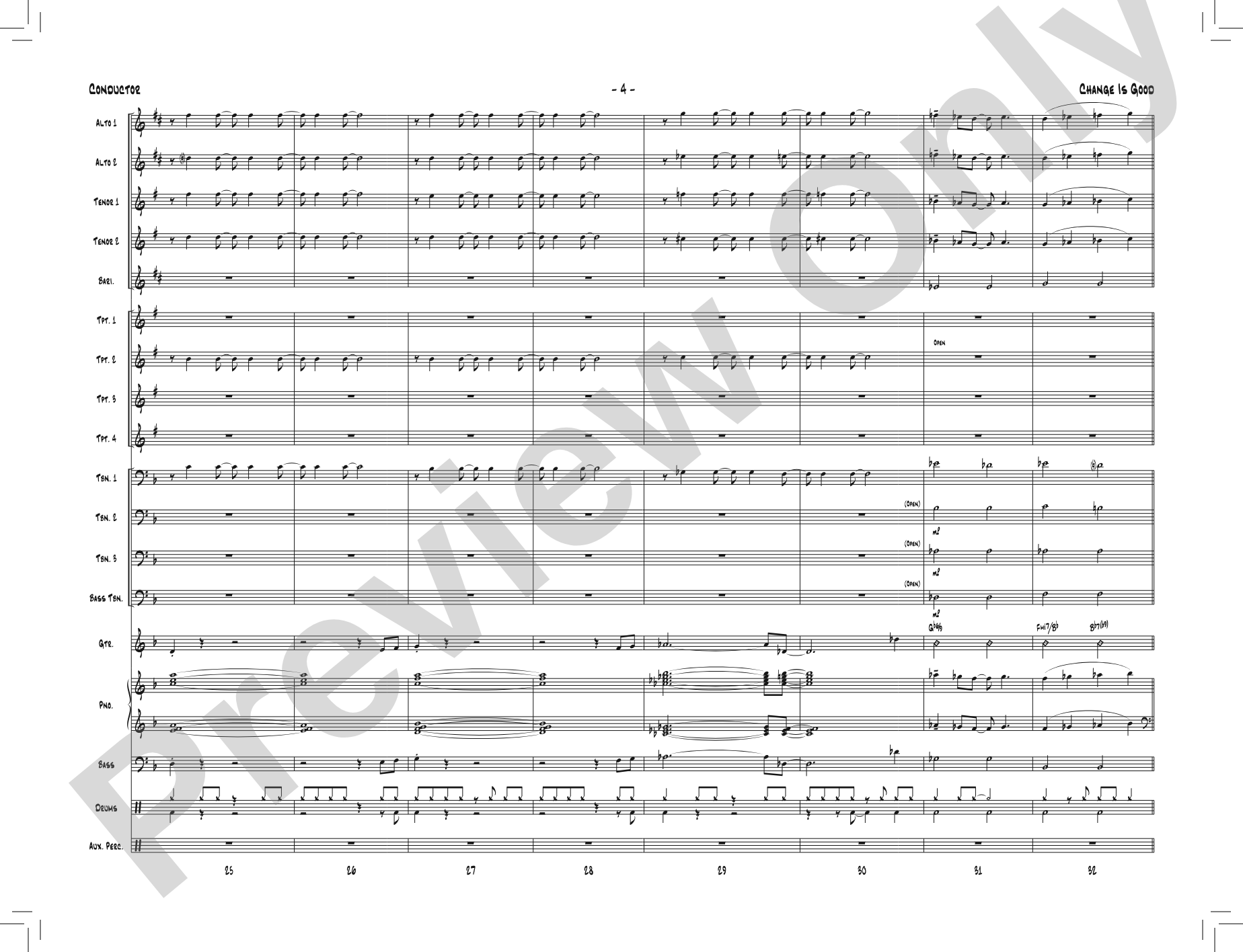 Change Is Good: Jazz Ensemble Conductor Score & Parts