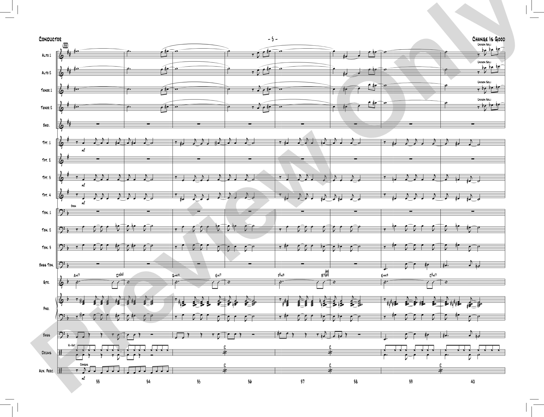 Change Is Good: Jazz Ensemble Conductor Score & Parts