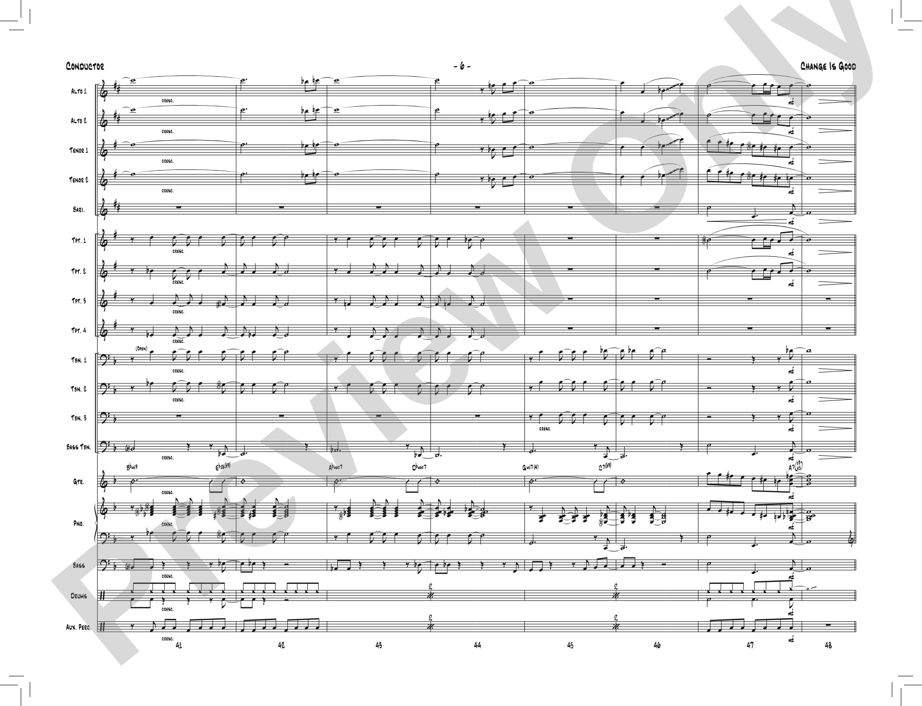 Change Is Good: Jazz Ensemble Conductor Score & Parts