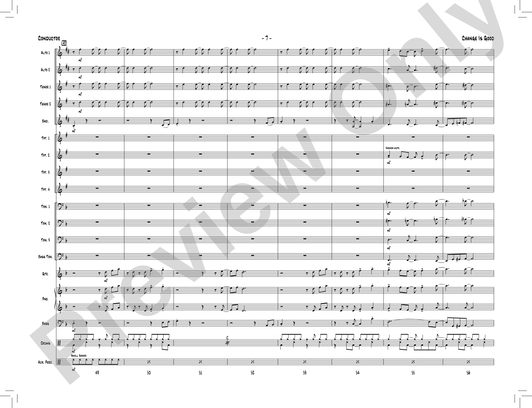 Change Is Good: Jazz Ensemble Conductor Score & Parts