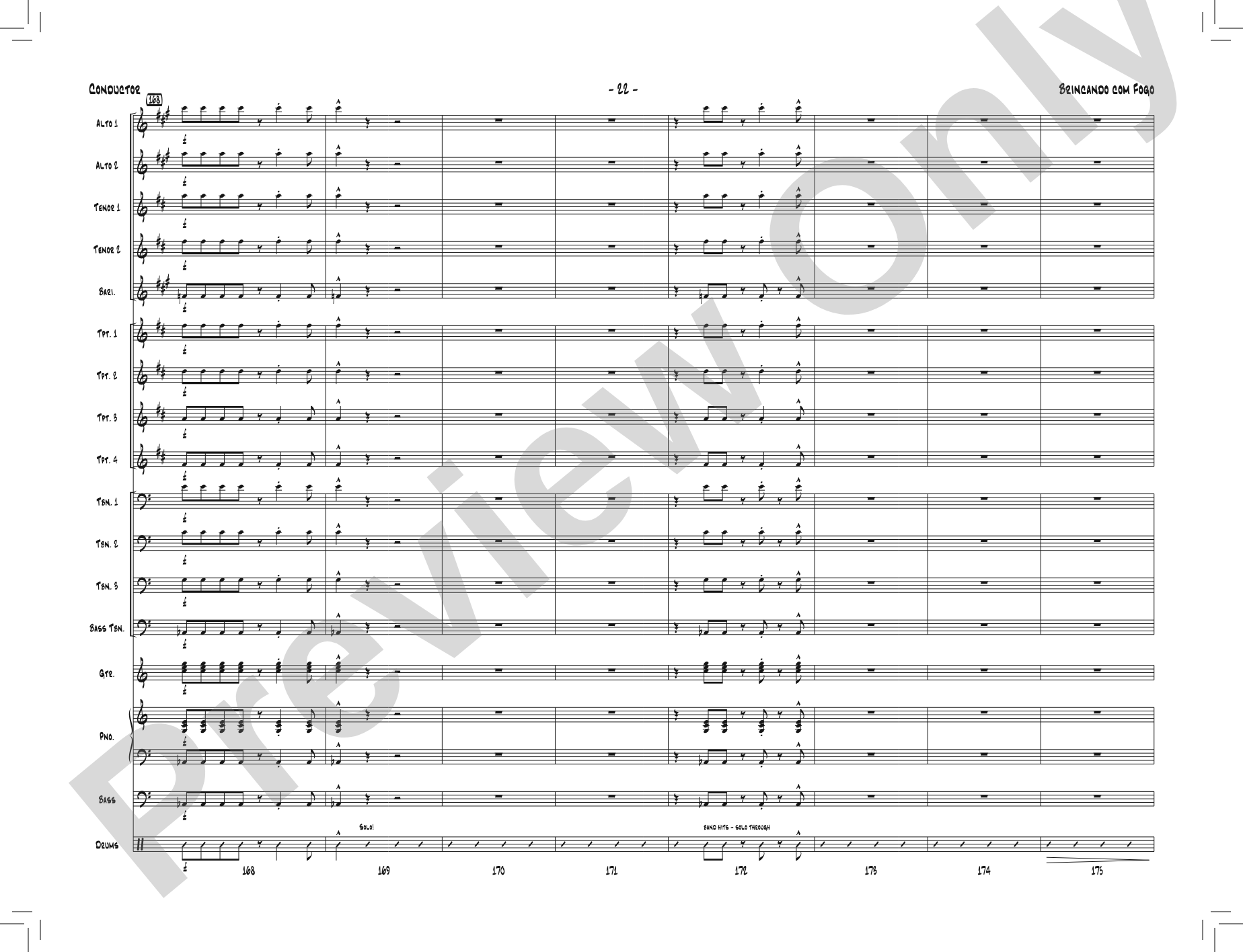 Brincando com Fogo: Jazz Ensemble Conductor Score & Parts