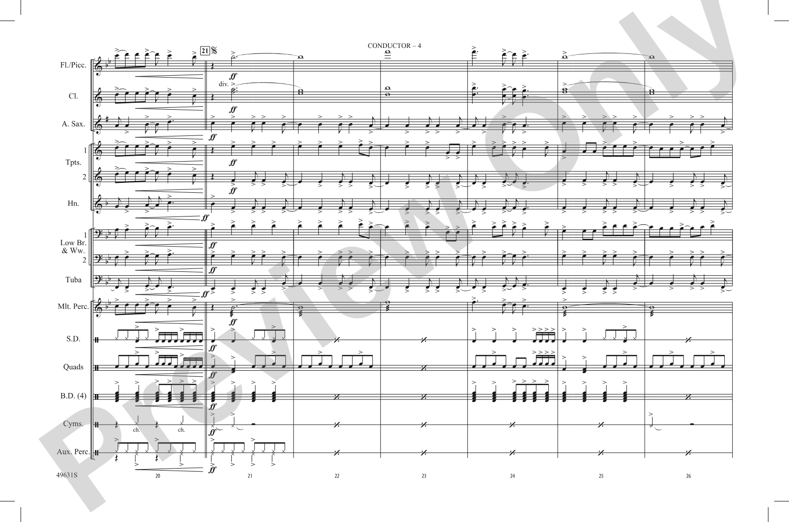 Good 4 U: Marching Band Conductor Score & Parts
