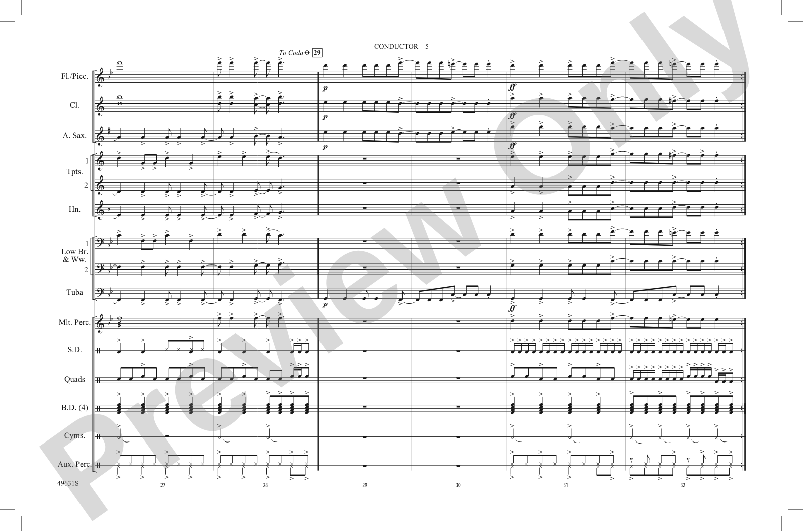 Good 4 U: Marching Band Conductor Score & Parts