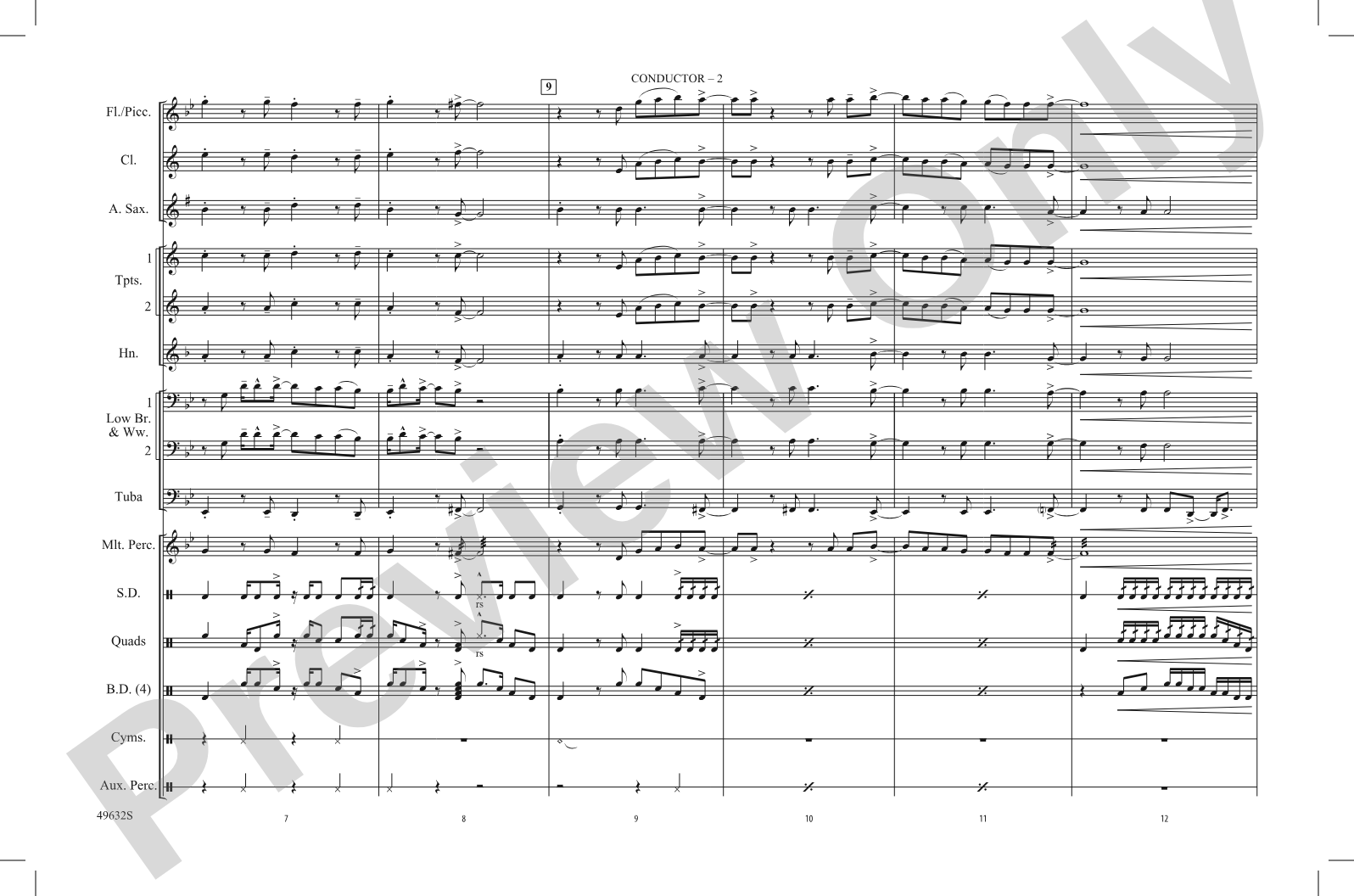 Permission to Dance: Marching Band Conductor Score & Parts
