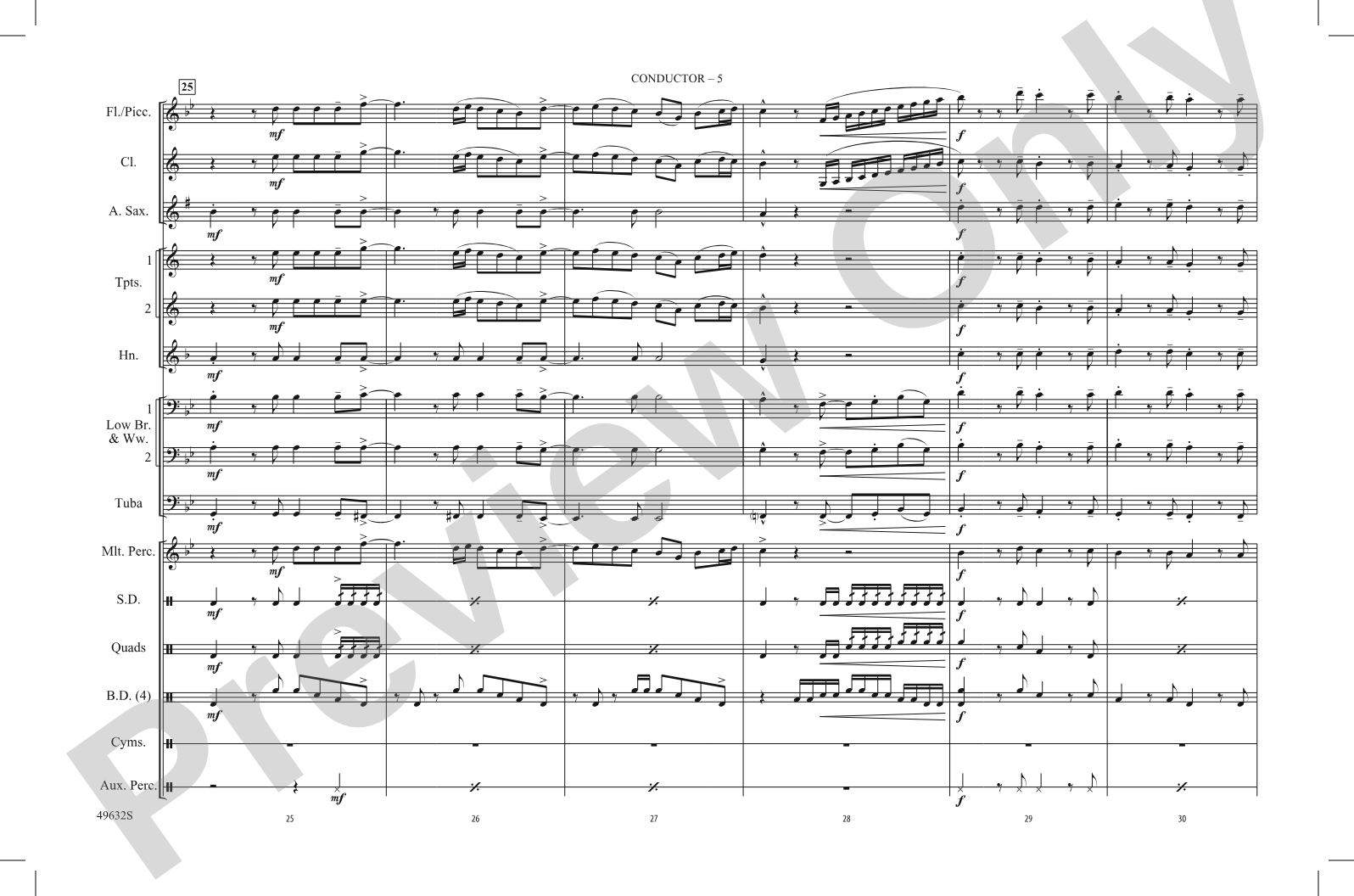 Permission to Dance: Marching Band Conductor Score & Parts
