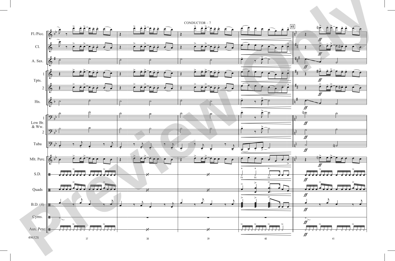 Permission to Dance: Marching Band Conductor Score & Parts