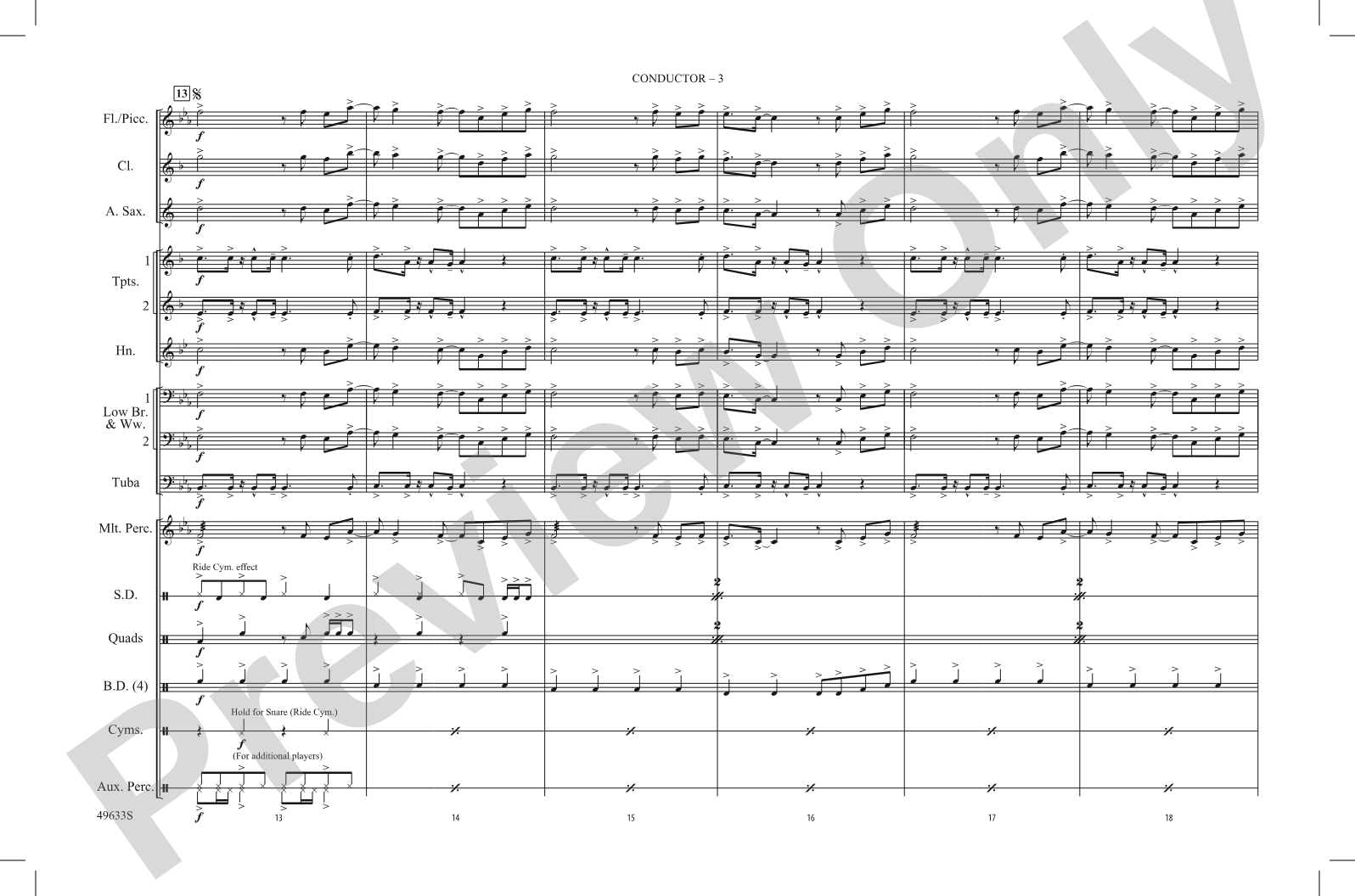 Take My Breath: Marching Band Conductor Score & Parts