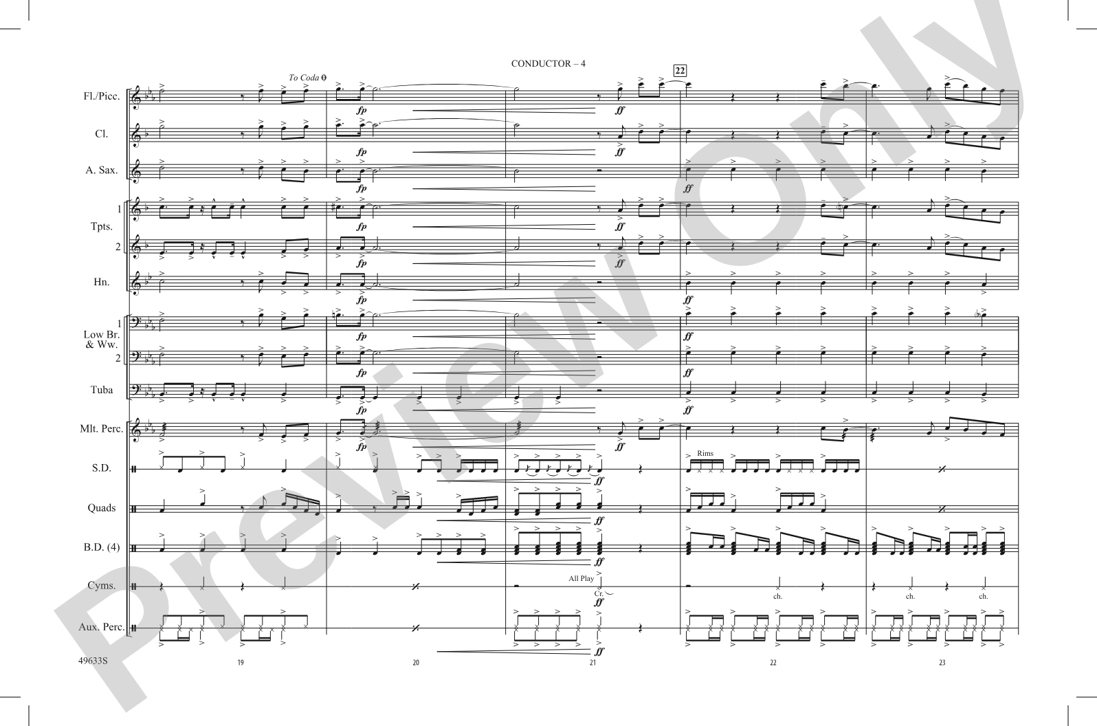 Take My Breath: Marching Band Conductor Score & Parts