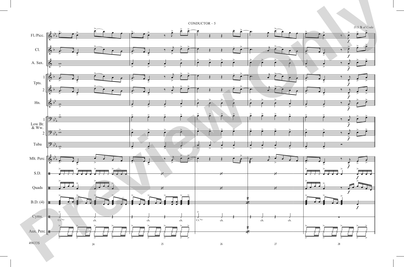 Take My Breath: Marching Band Conductor Score & Parts