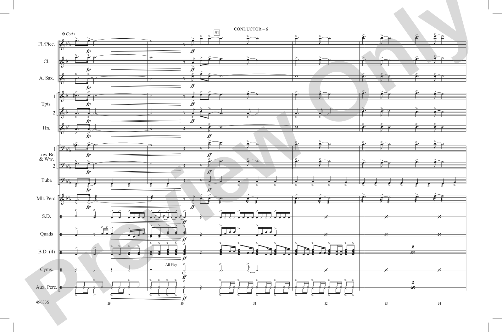 Take My Breath: Marching Band Conductor Score & Parts