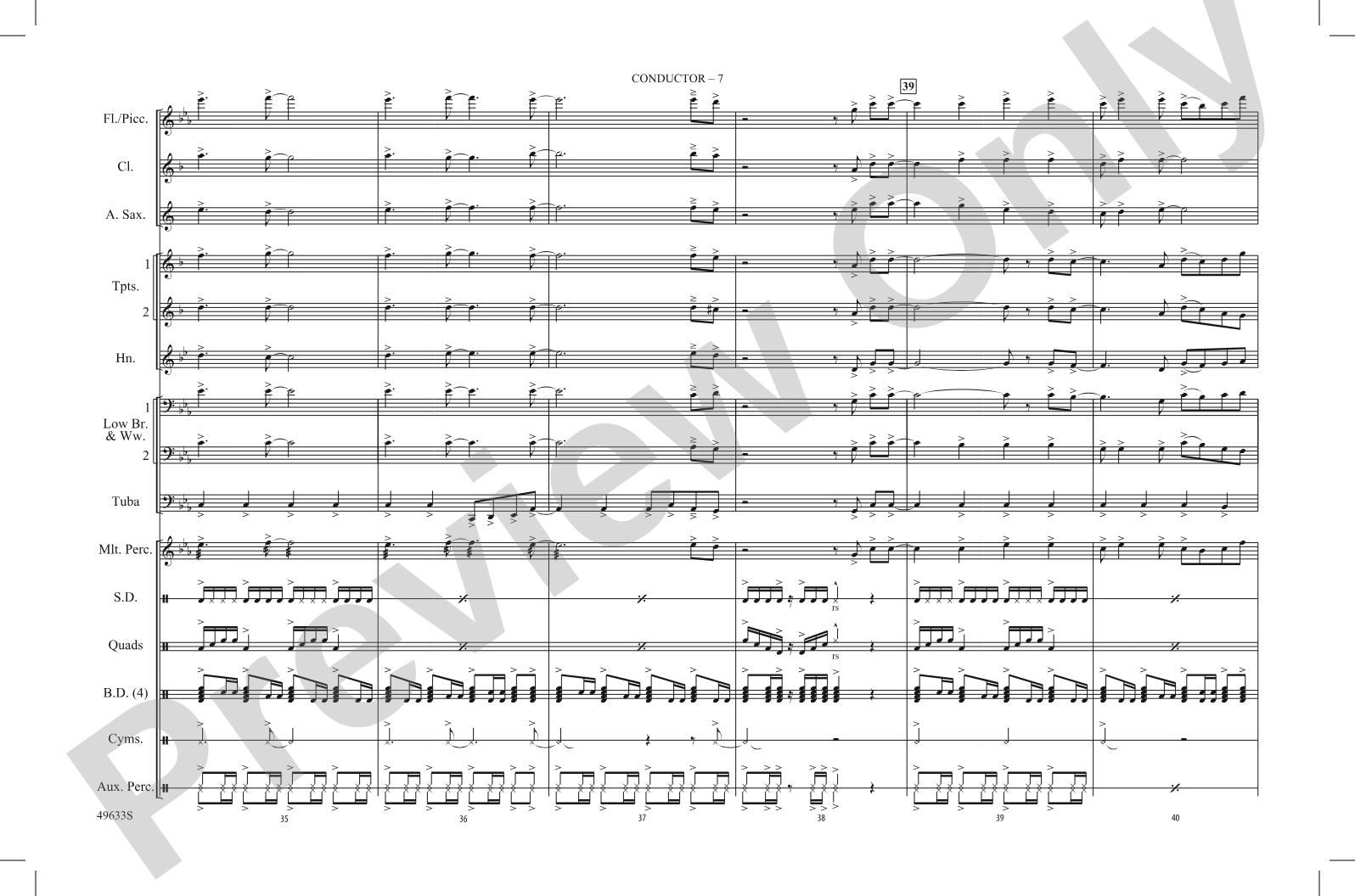 Take My Breath: Marching Band Conductor Score & Parts