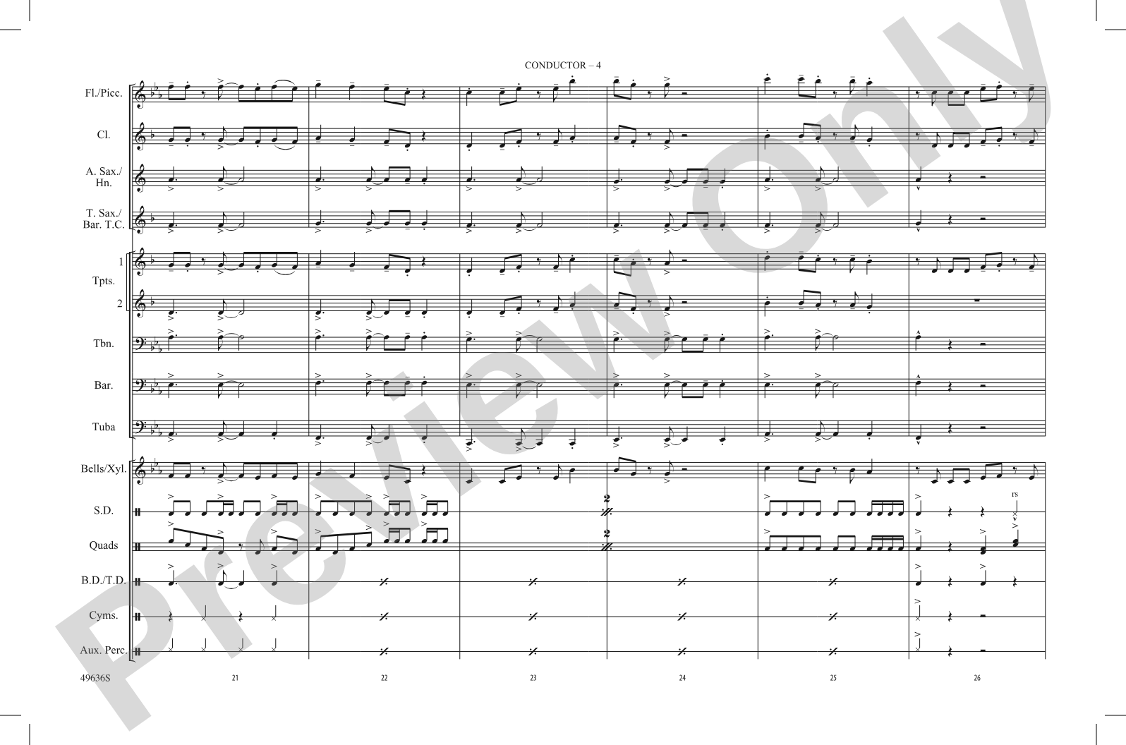 Mercy (From Space Jam: A New Legacy): Marching Band Conductor Score & Parts