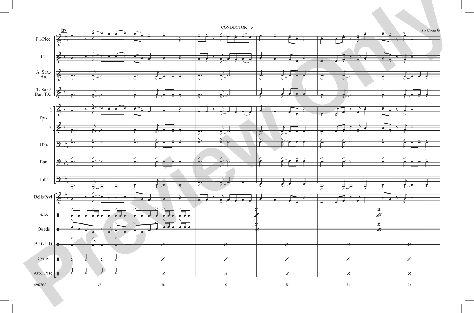 Mercy (From Space Jam: A New Legacy): Marching Band Conductor Score & Parts