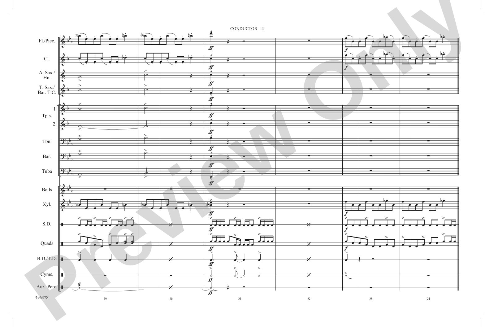 Halloween Theme: Marching Band Conductor Score & Parts