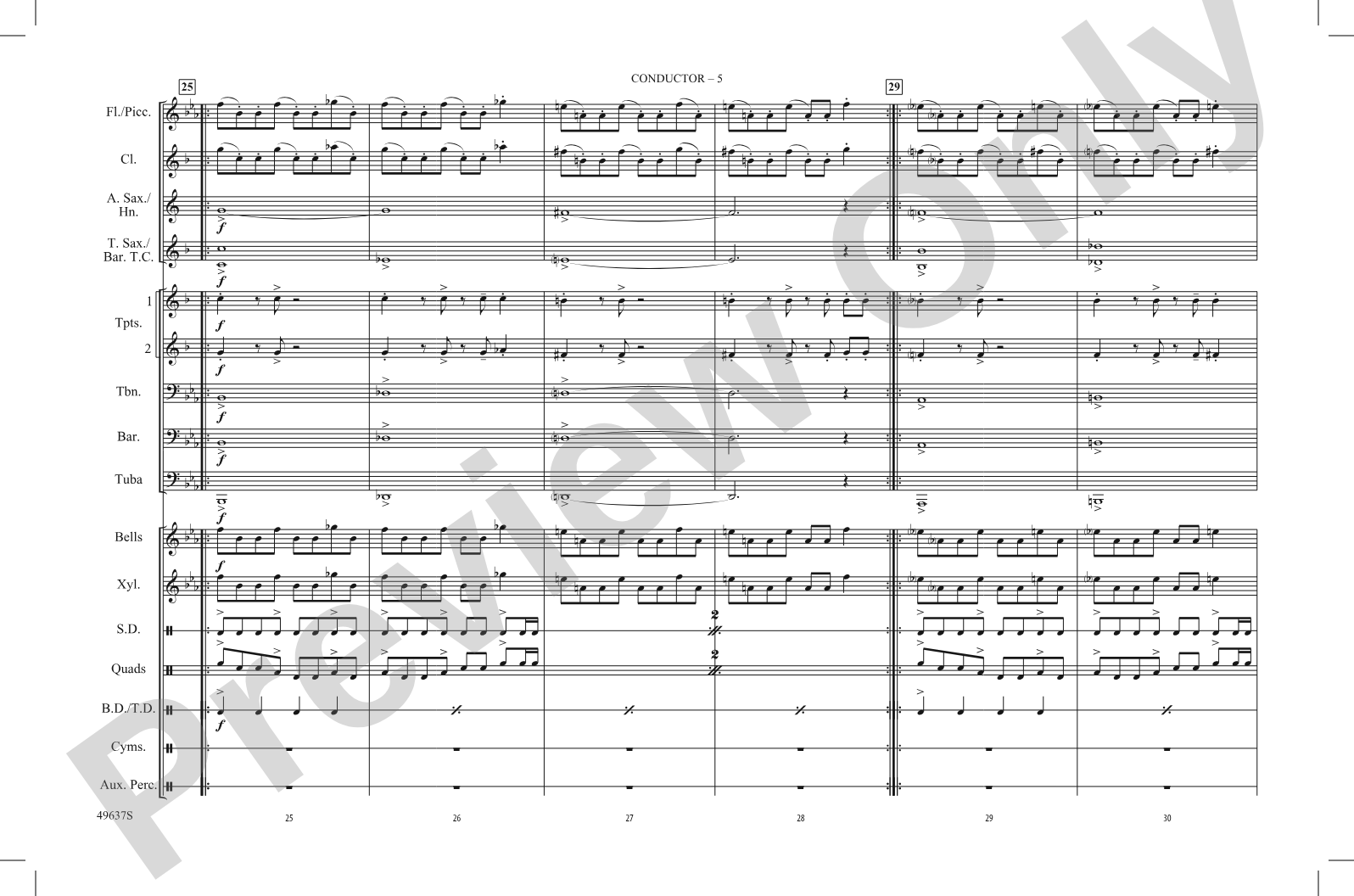 Halloween Theme: Marching Band Conductor Score & Parts