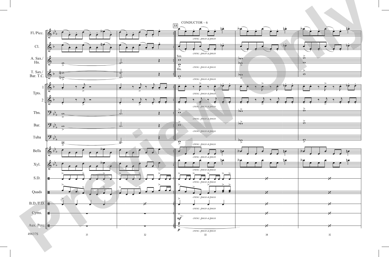 Halloween Theme: Marching Band Conductor Score & Parts