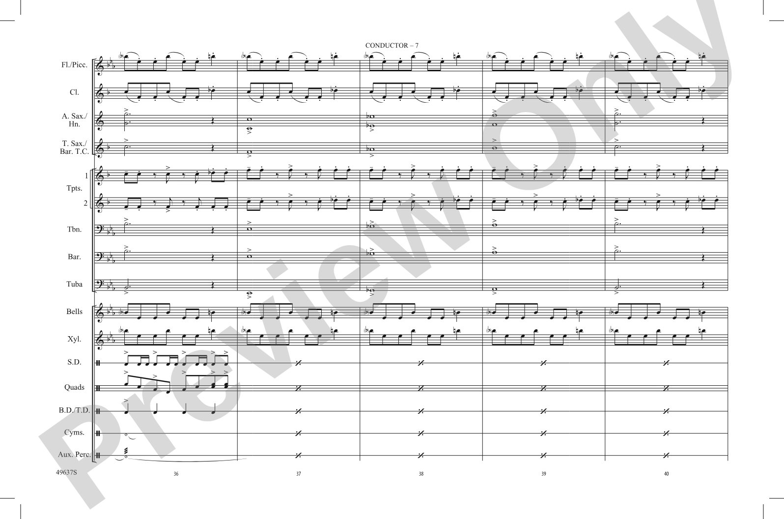 Halloween Theme: Marching Band Conductor Score & Parts