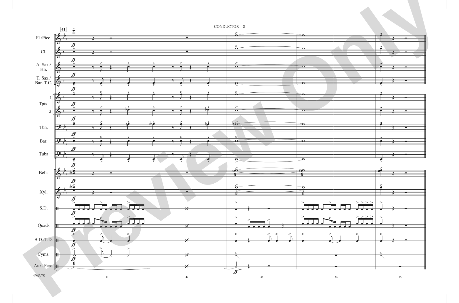 Halloween Theme: Marching Band Conductor Score & Parts