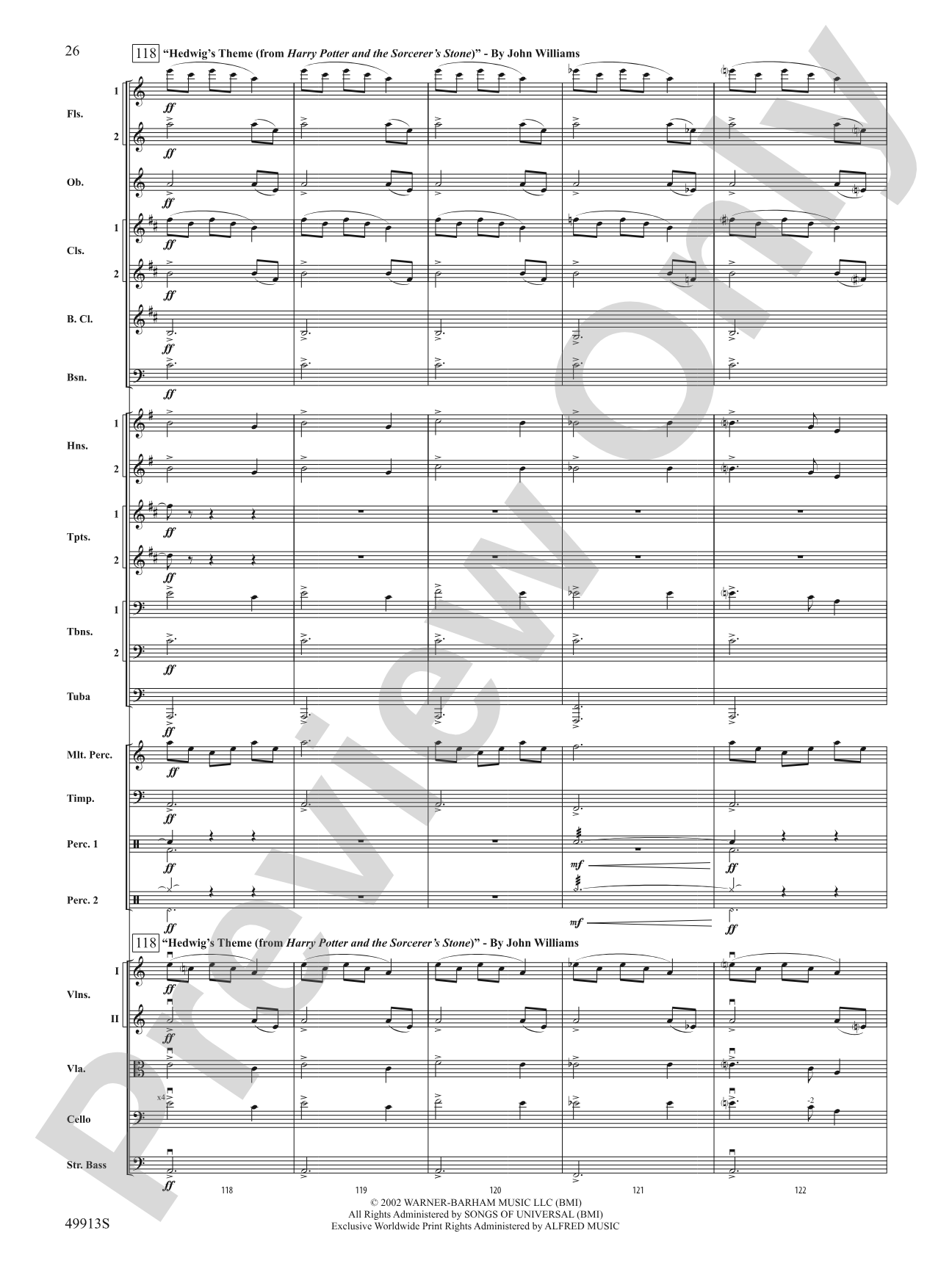 Fantastic Beasts: The Secrets of Dumbledore: Full Orchestra Conductor Score & Parts