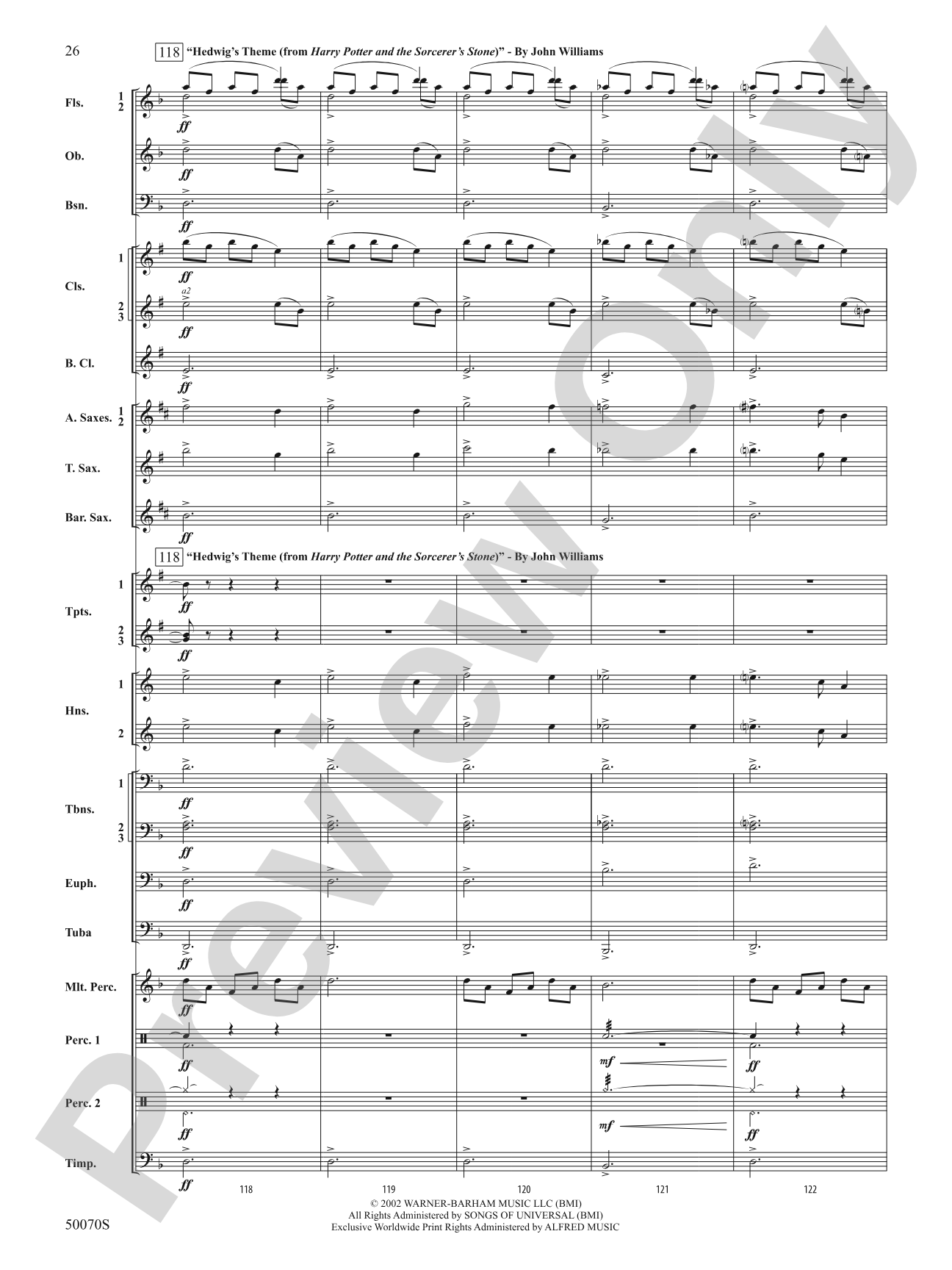 Fantastic Beasts: The Secrets of Dumbledore: Concert Band Conductor Score & Parts