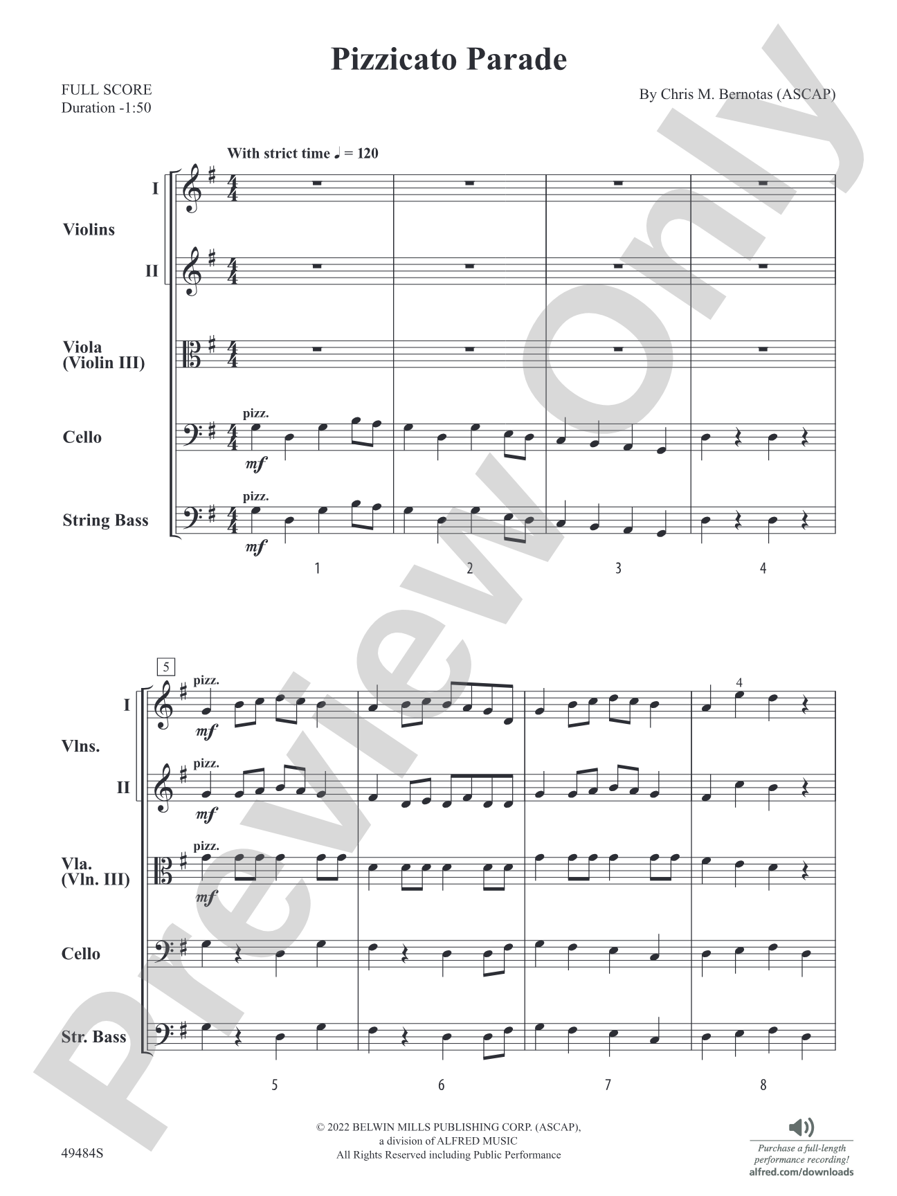 Pizzicato Parade: String Orchestra Conductor Score & Parts