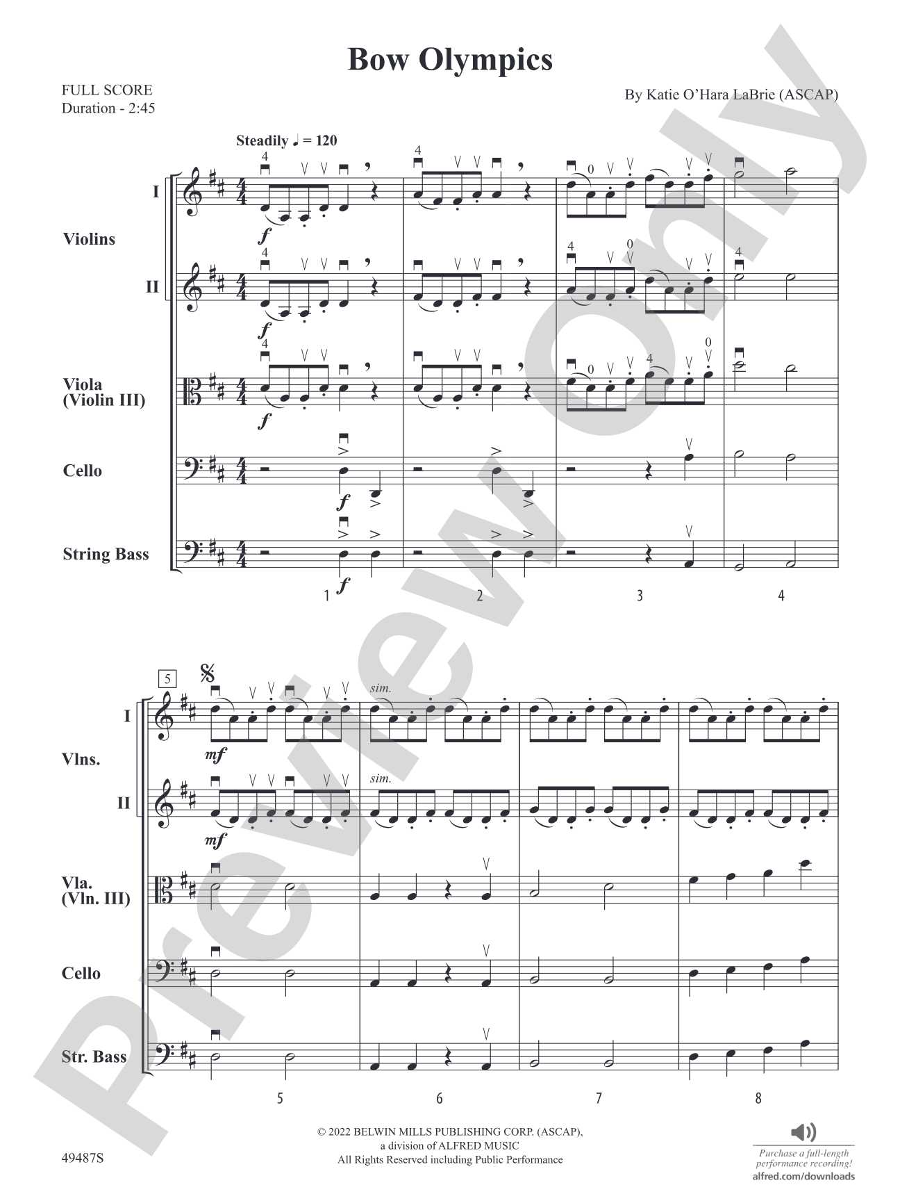 Bow Olympics: String Orchestra Conductor Score & Parts