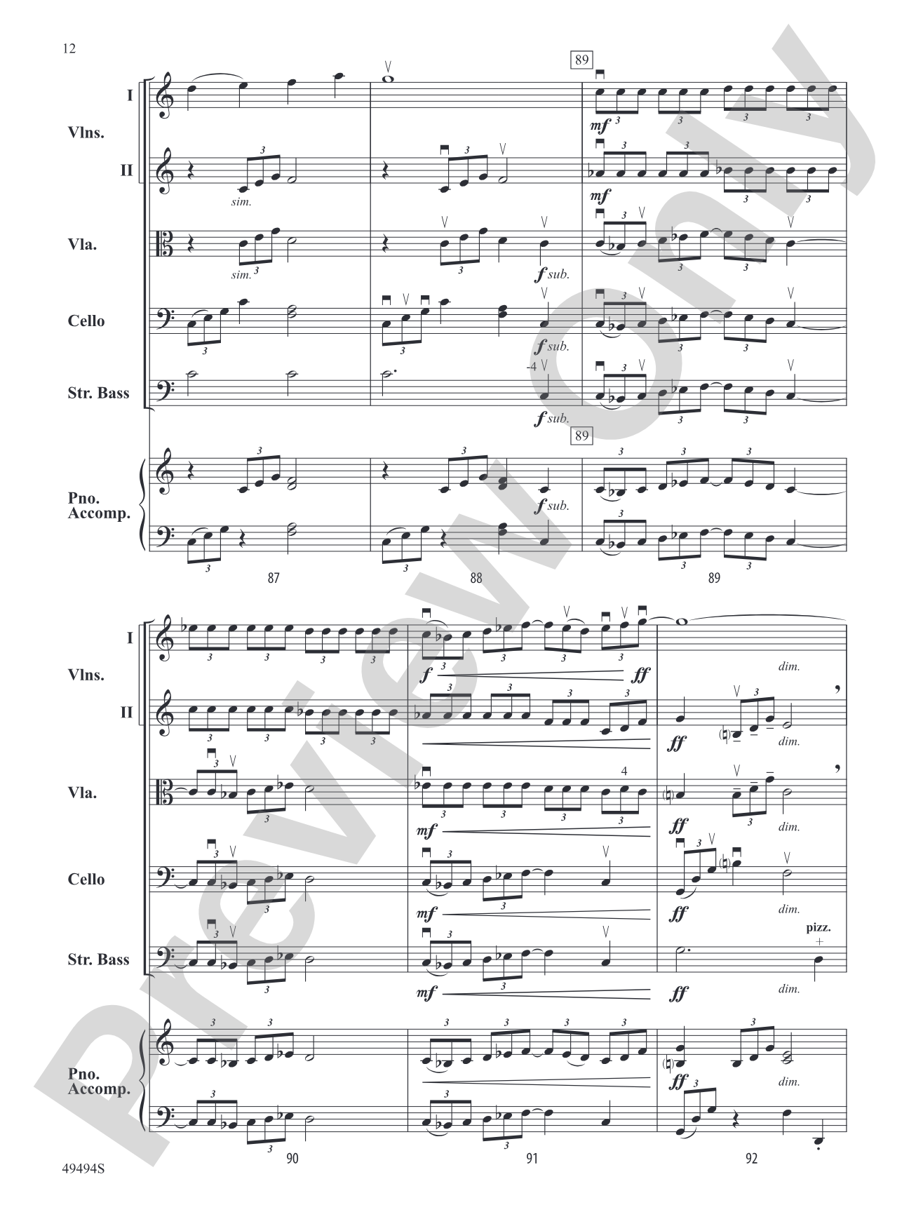Chanson and Nocturne: String Orchestra Conductor Score & Parts