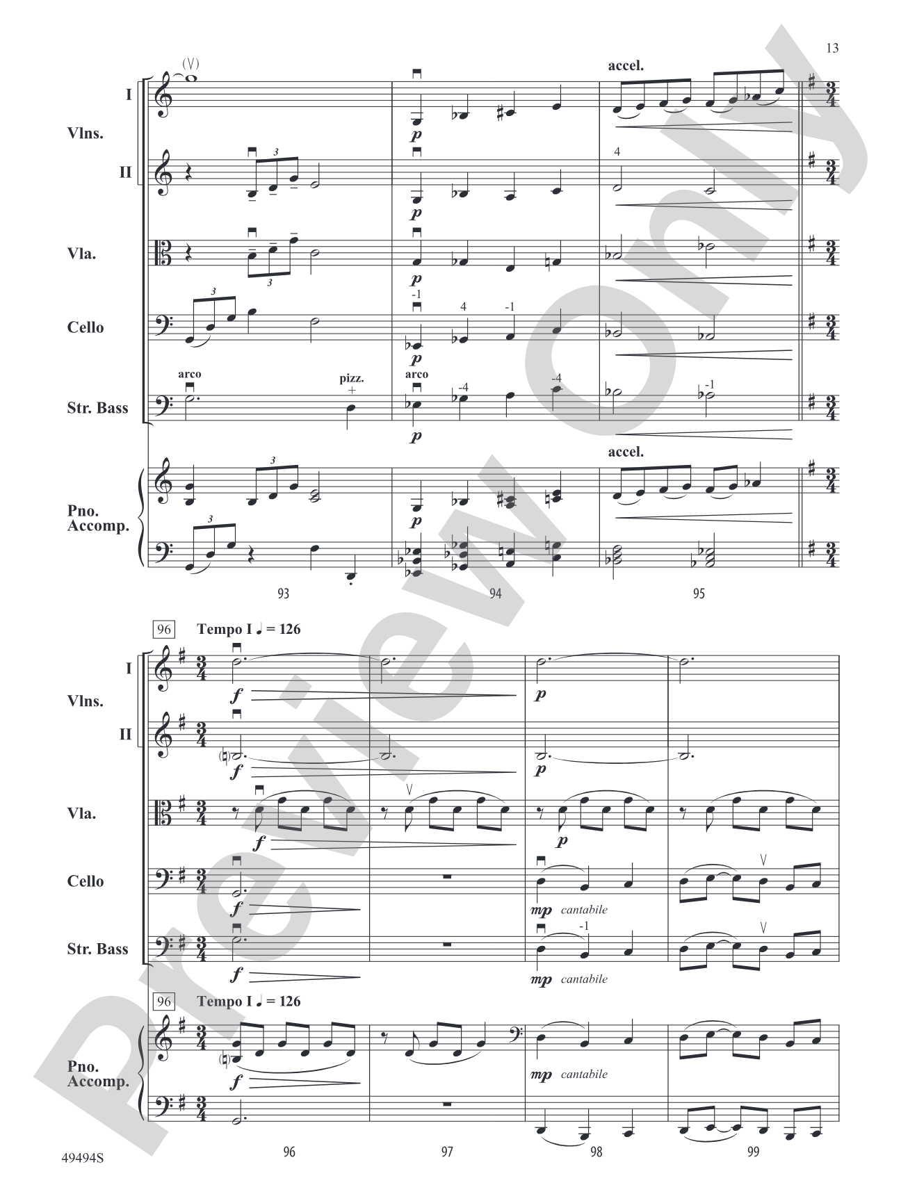Chanson and Nocturne: String Orchestra Conductor Score & Parts