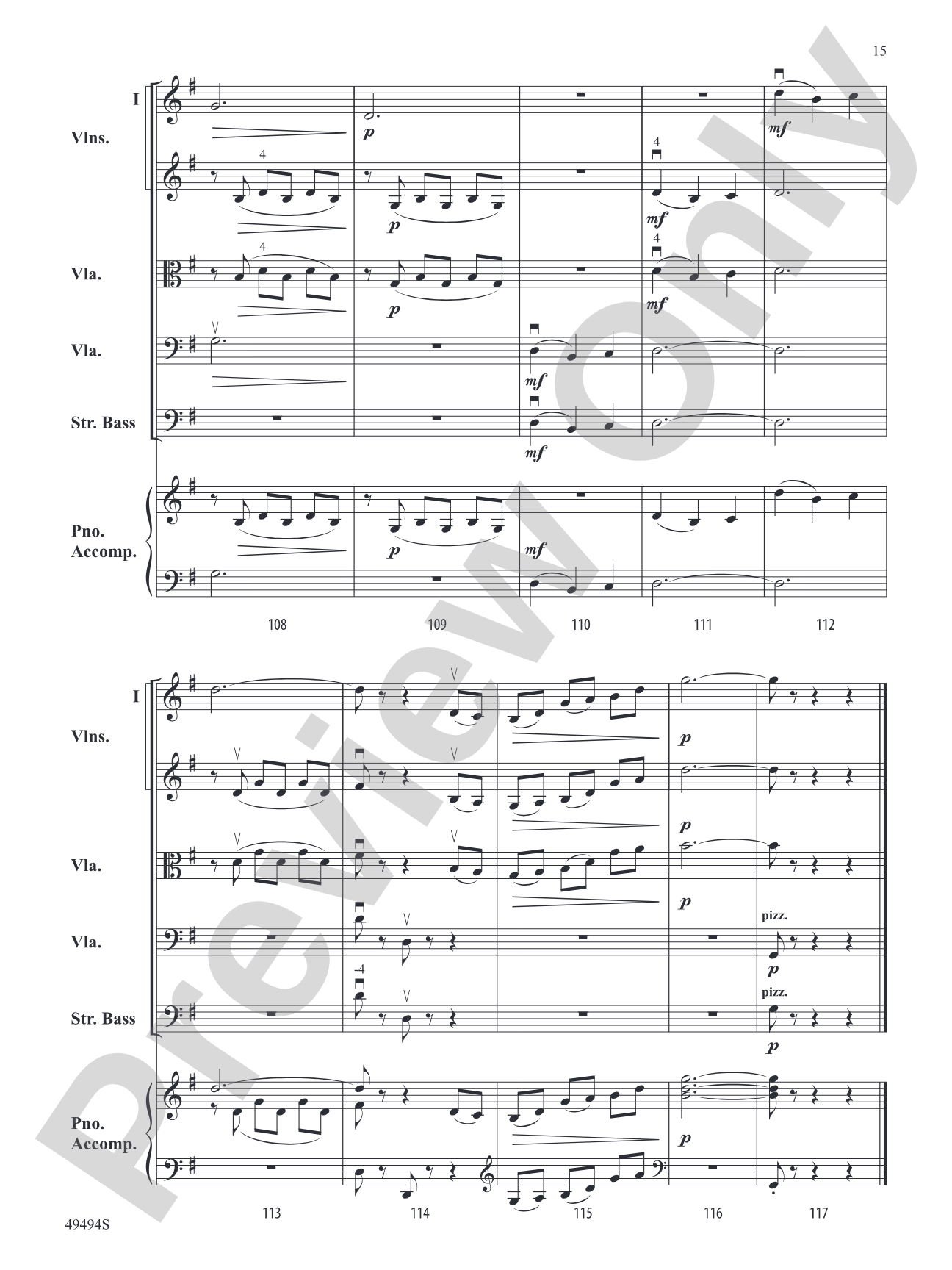 Chanson and Nocturne: String Orchestra Conductor Score & Parts