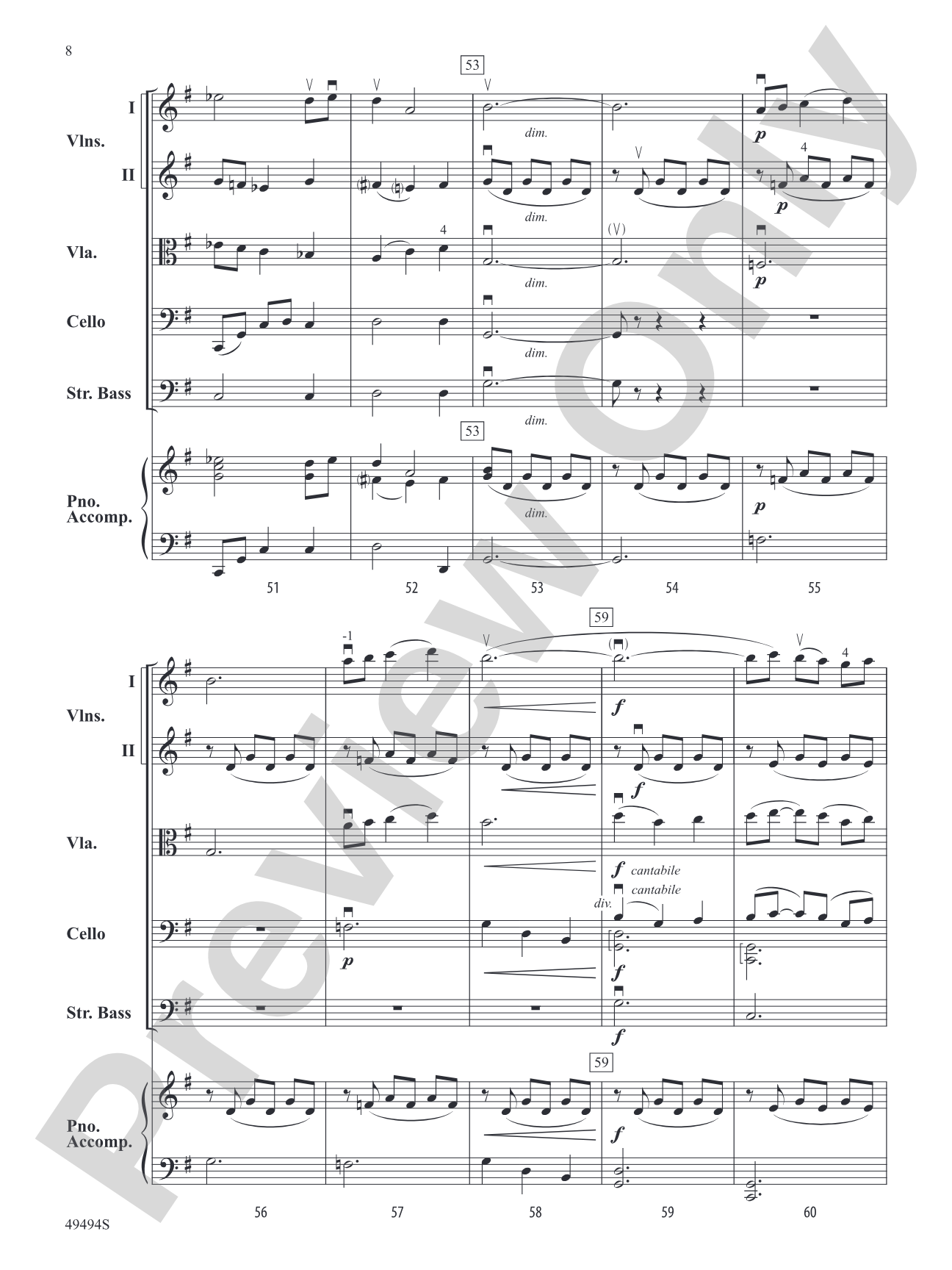 Chanson and Nocturne: String Orchestra Conductor Score & Parts