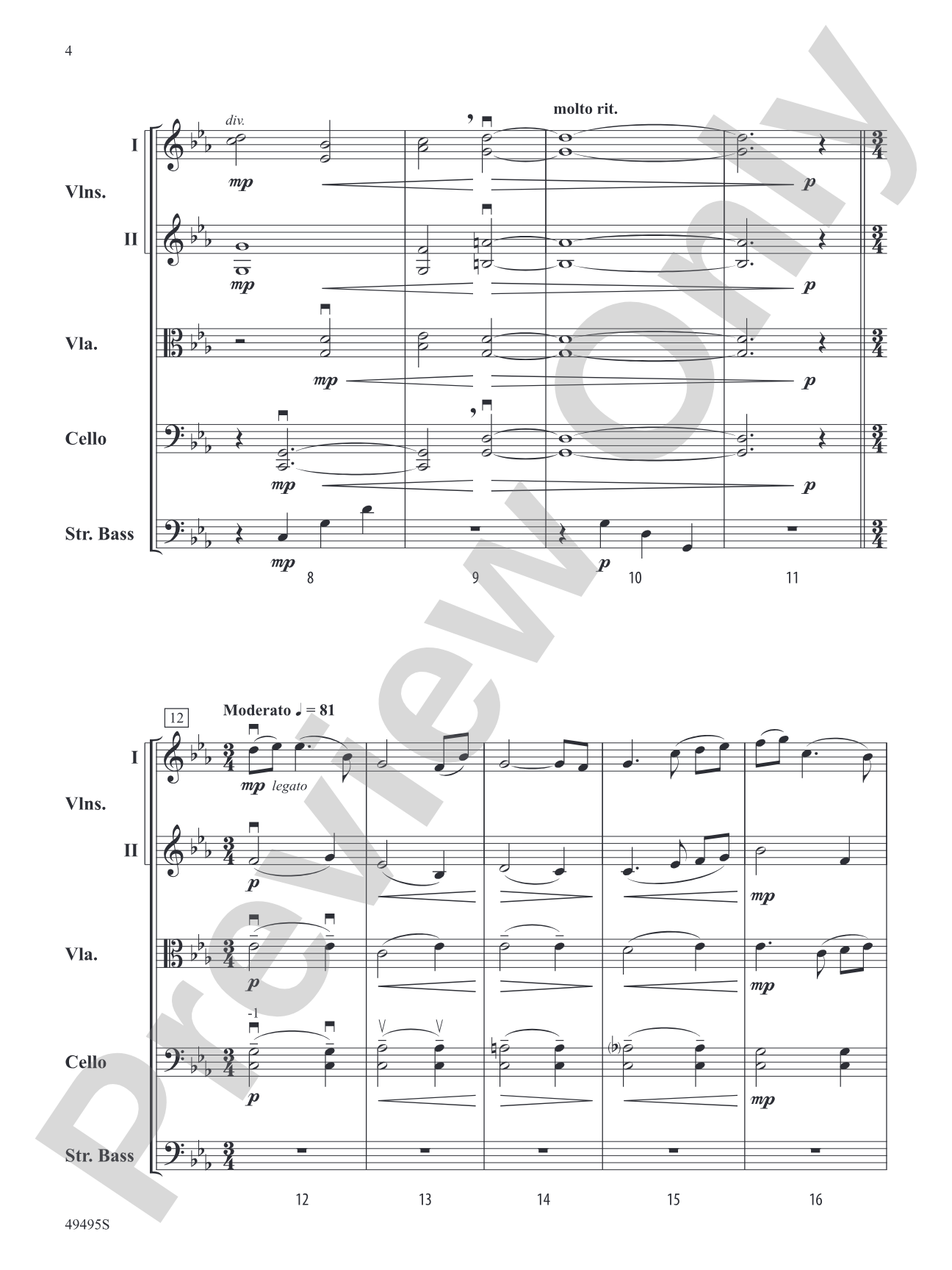 Mare Orientale: String Orchestra Conductor Score & Parts