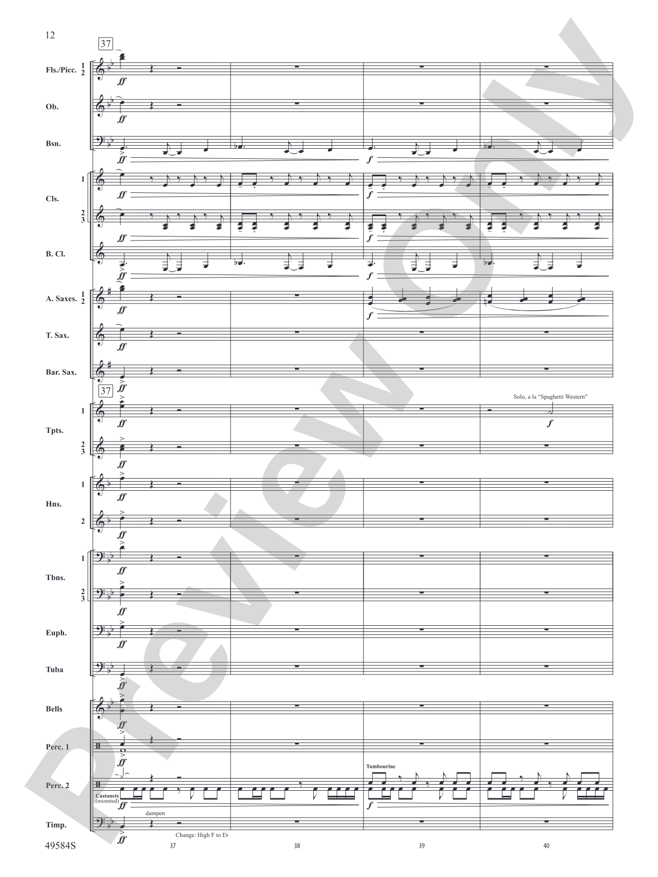 Stagecoach: Concert Band Conductor Score & Parts