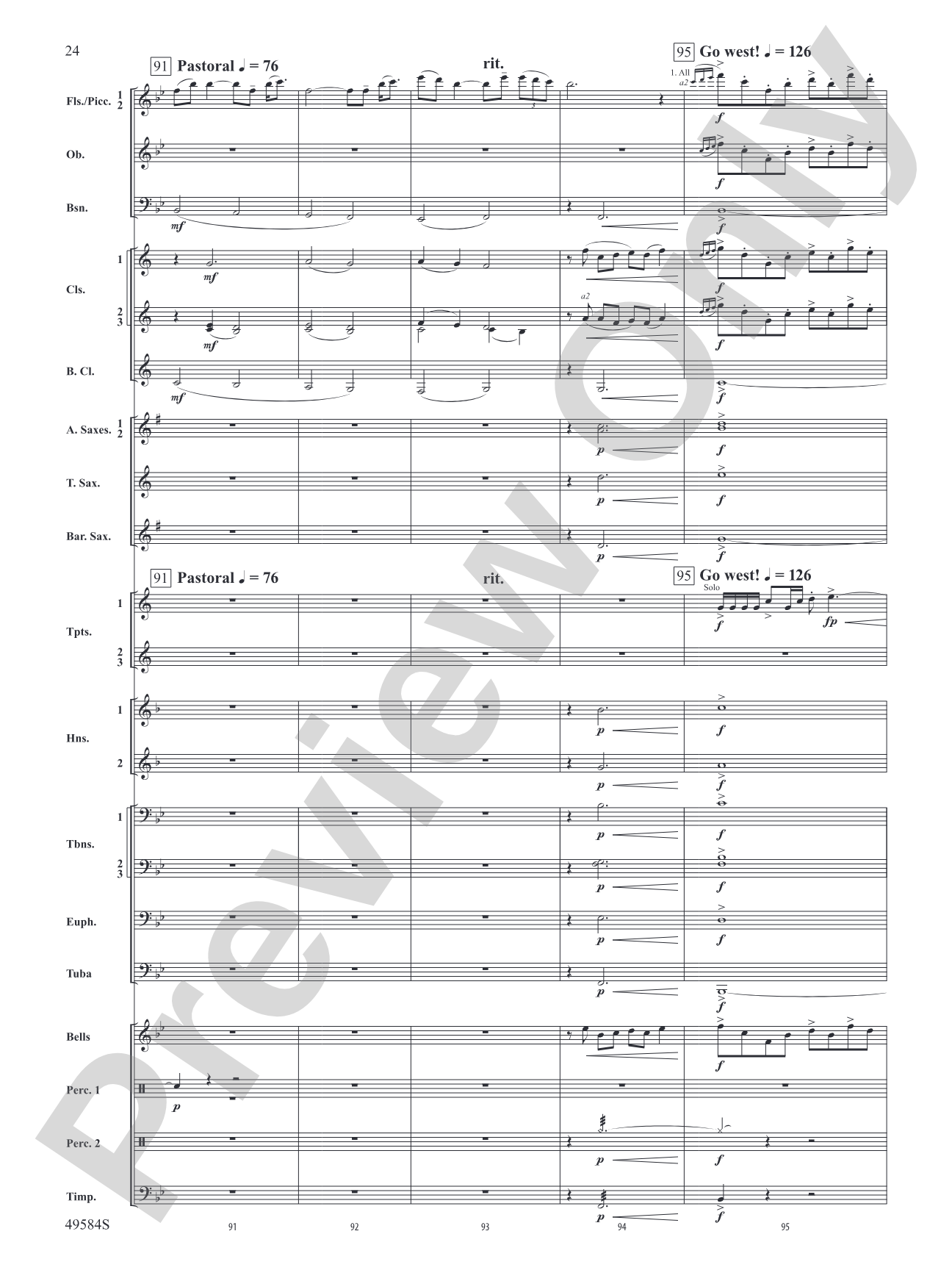 Stagecoach: Concert Band Conductor Score & Parts