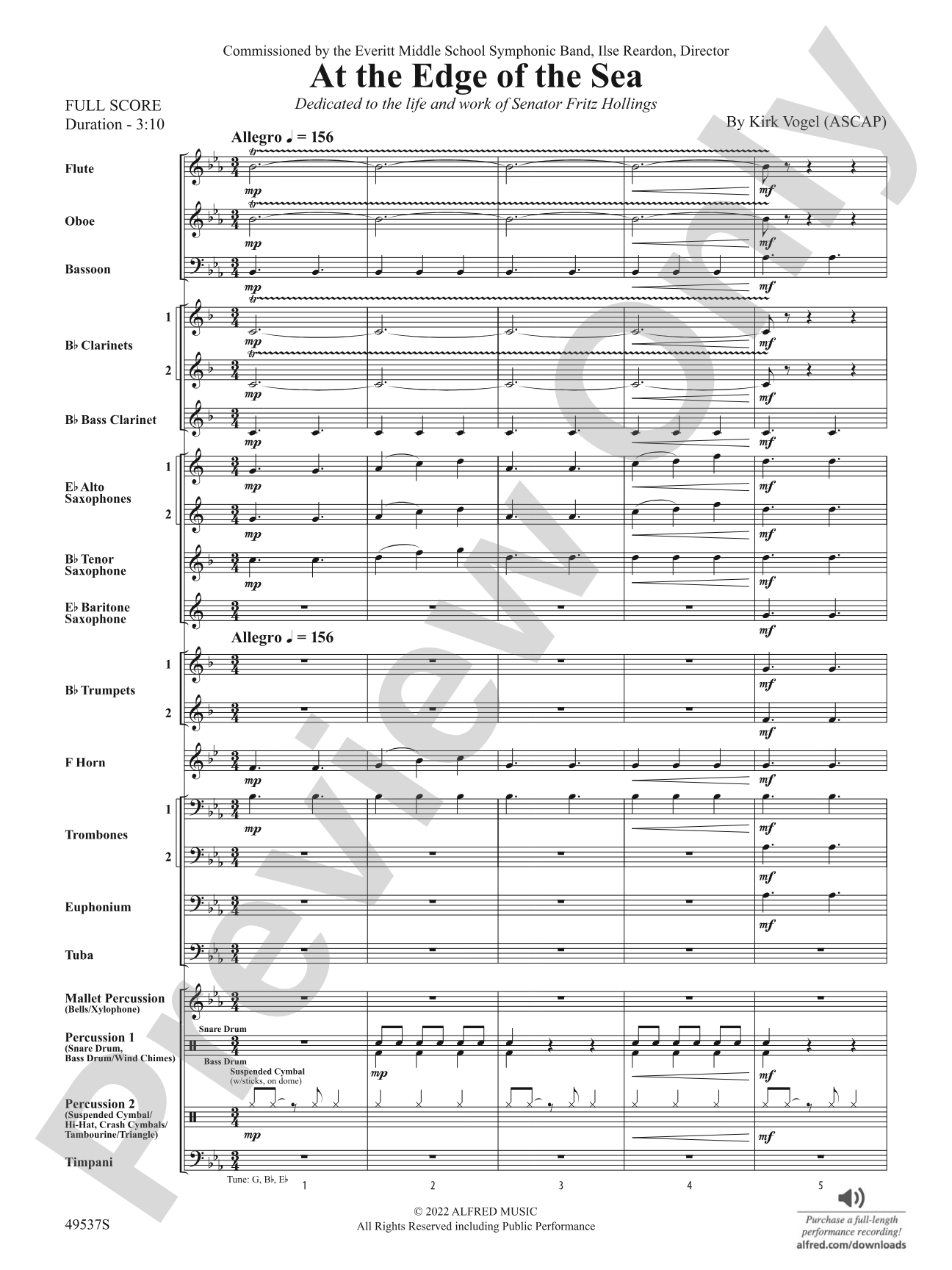 At the Edge of the Sea: Concert Band Conductor Score & Parts