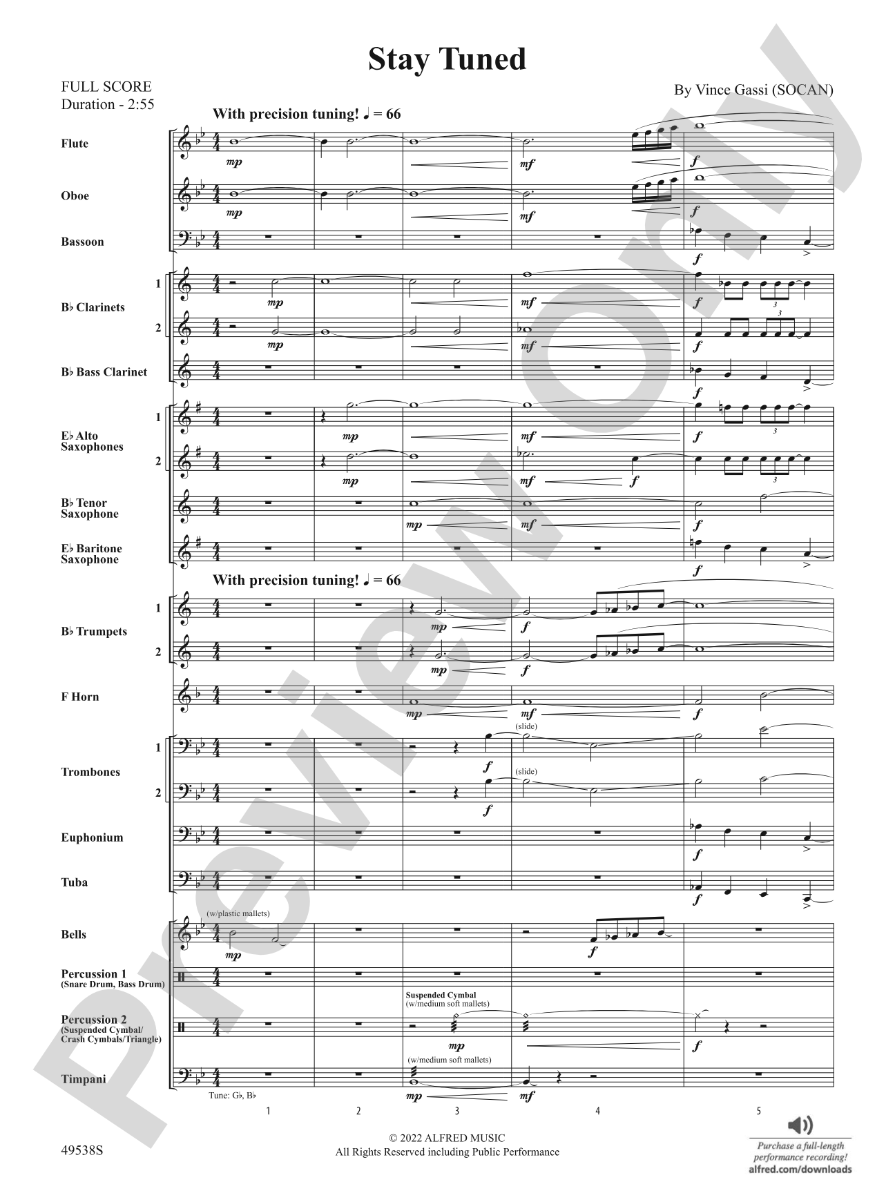 Stay Tuned: Concert Band Conductor Score & Parts