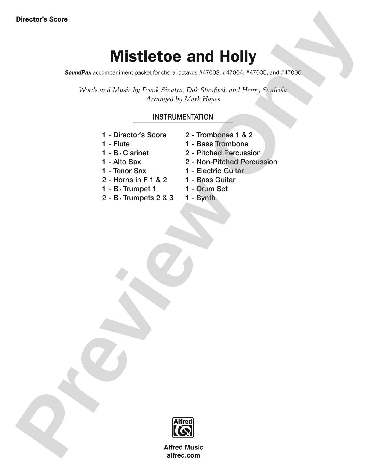 Mistletoe and Holly: Score