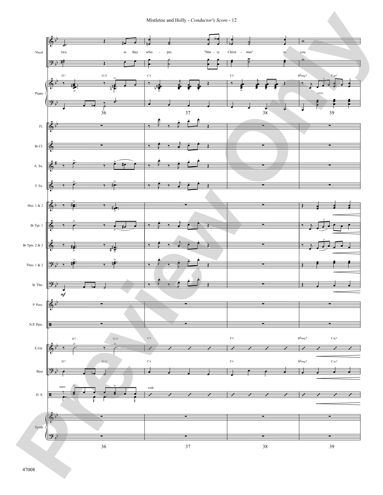 Mistletoe and Holly: Score