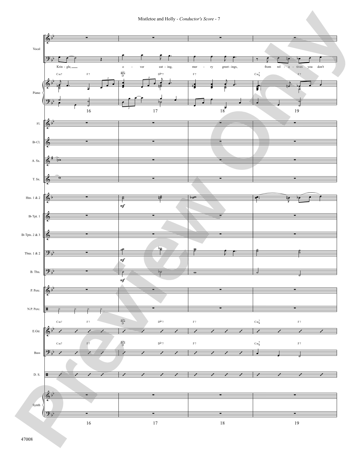 Mistletoe and Holly: Score