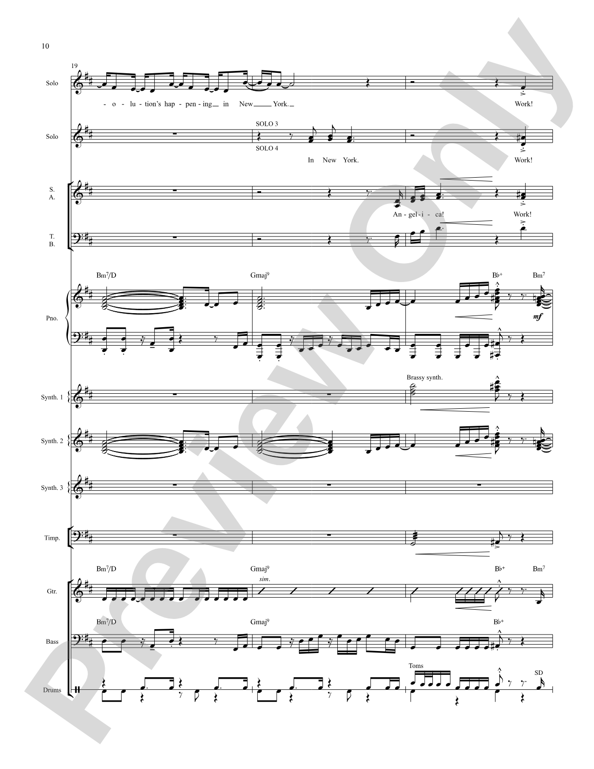 The Schuyler Sisters: Score