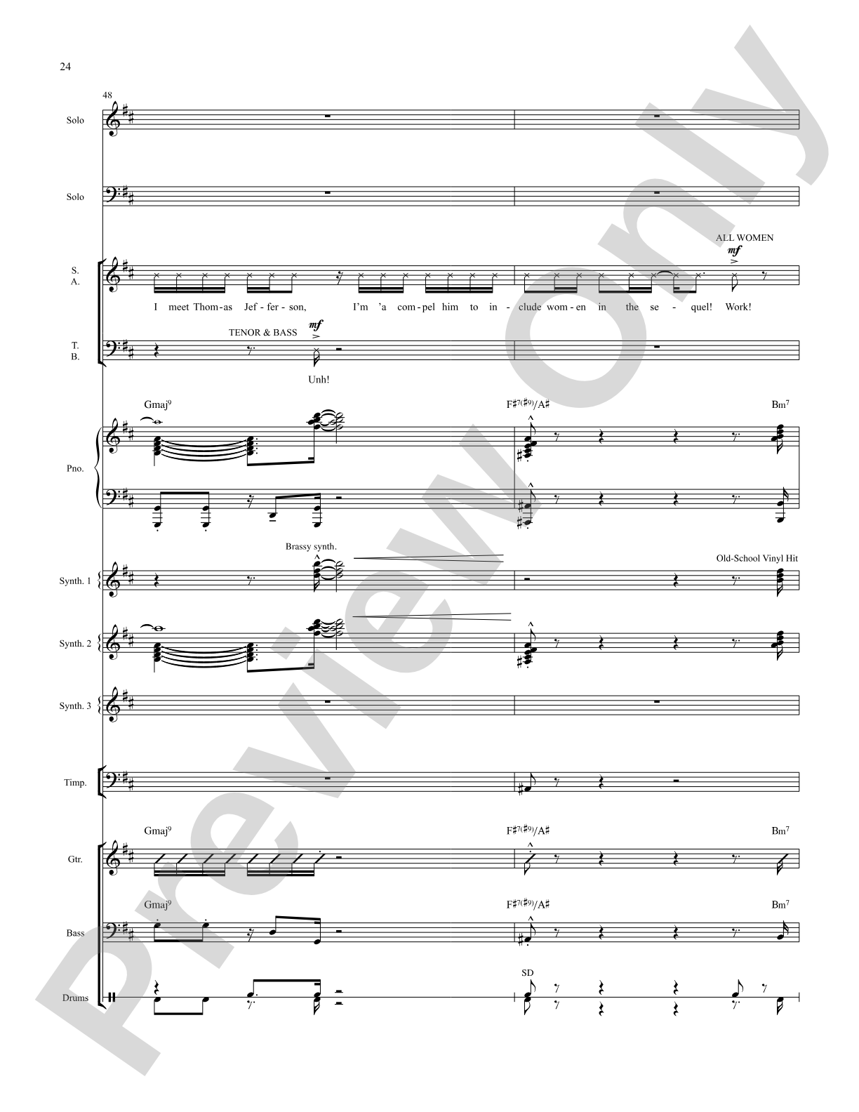 The Schuyler Sisters: Score