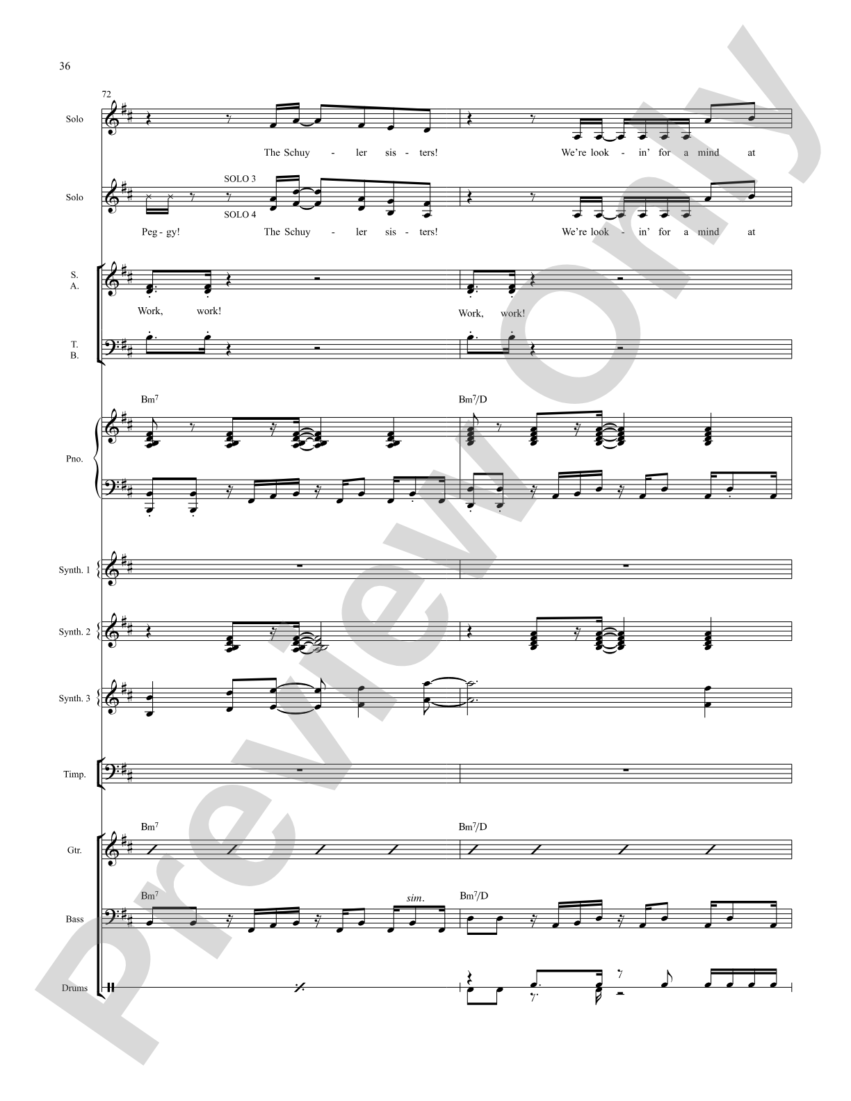 The Schuyler Sisters: Score