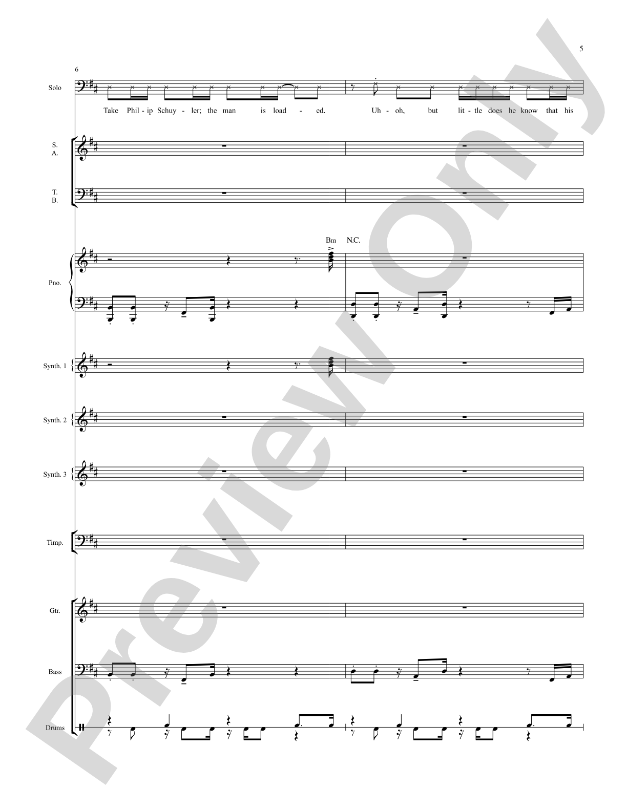 The Schuyler Sisters: Score