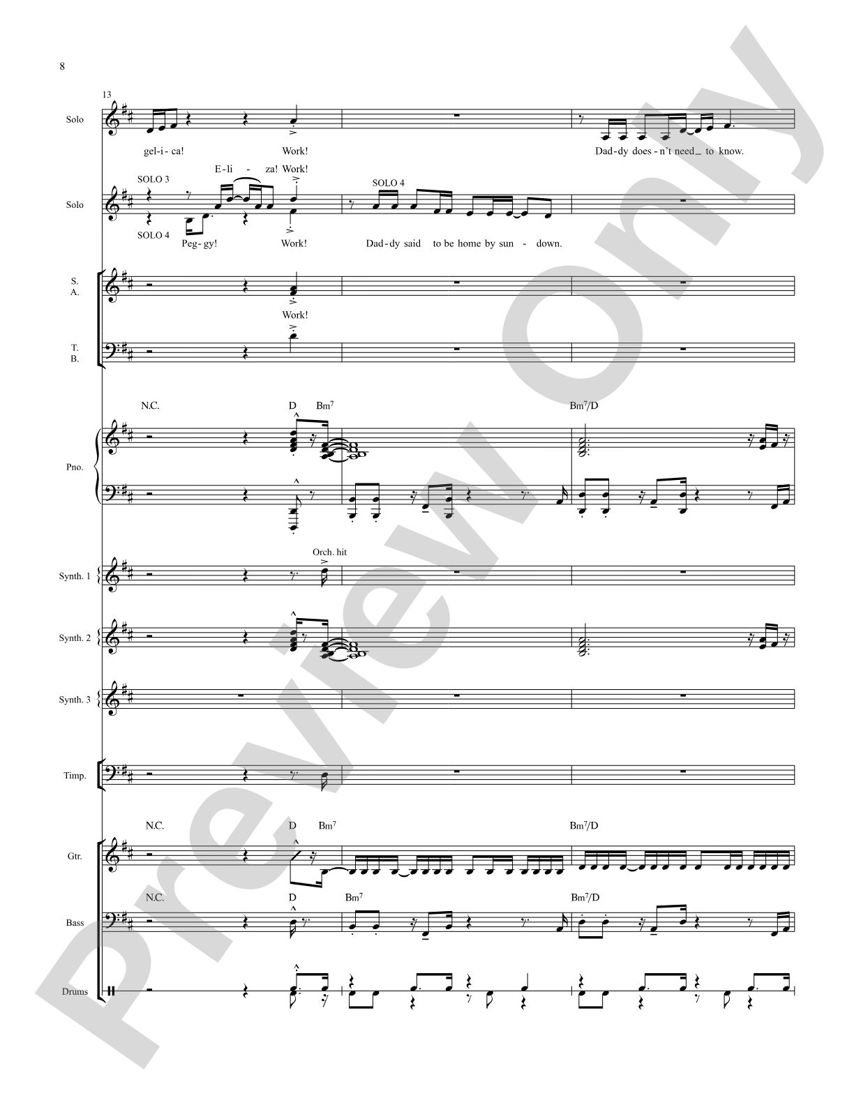 The Schuyler Sisters: Score