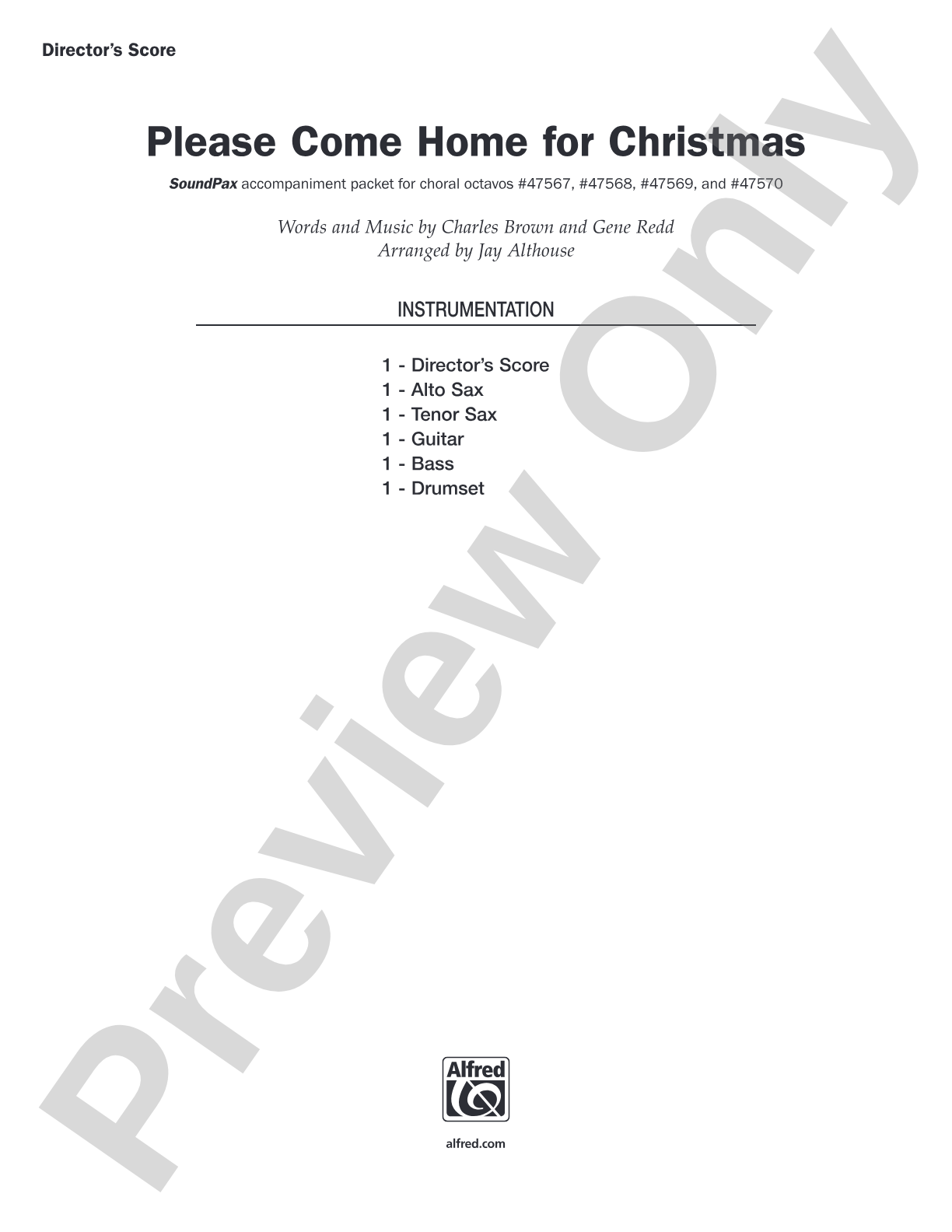 Please Come Home for Christmas: Choral SoundPax